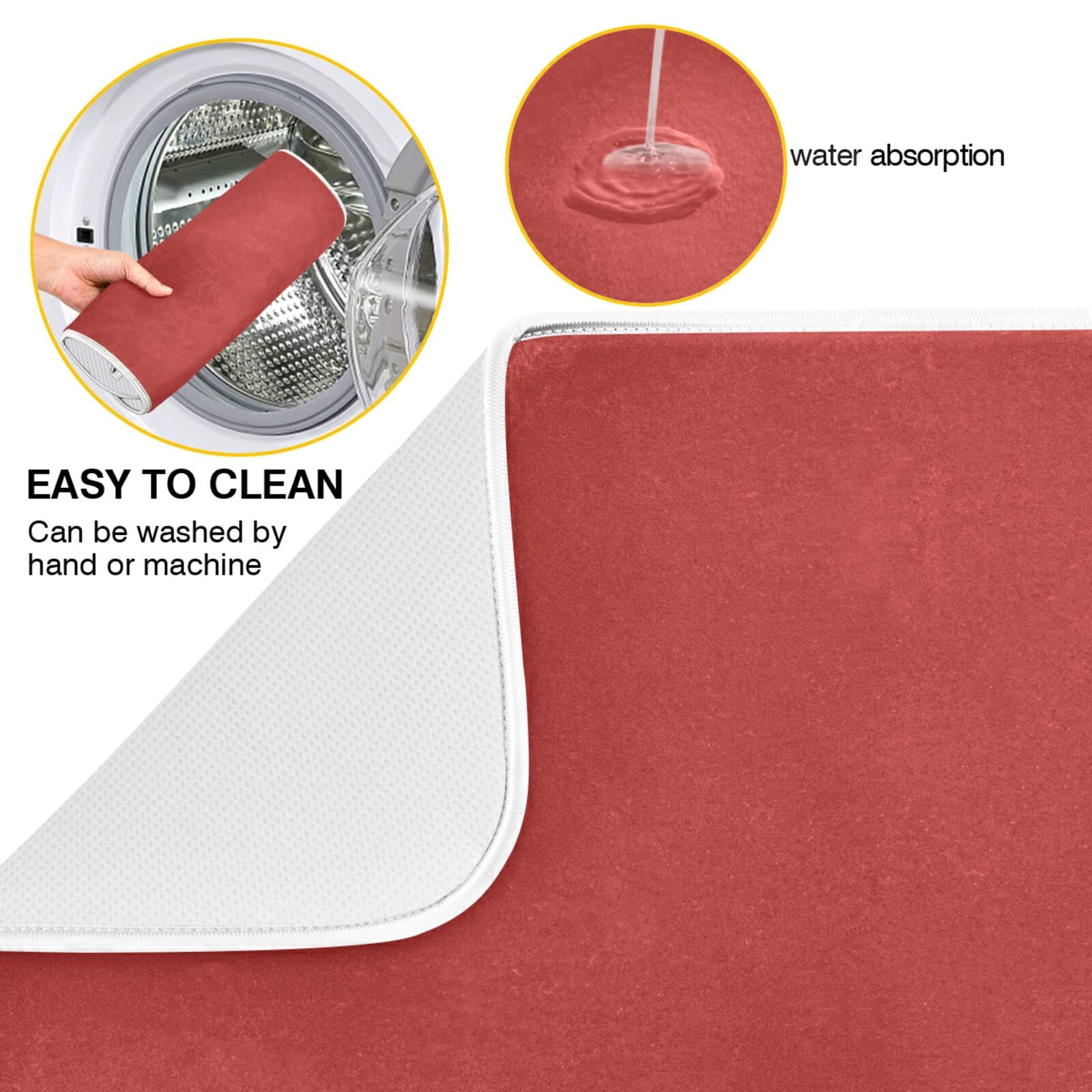 **Extra Large Brown Microfiber Dish Drying Mat - 18x24 Inch Heat-Resistant Kitchen Counter Drainer Pad for Dishes & Utensils | Perfect for Kitchen Decor, Sink Side & Countertop Protection**
