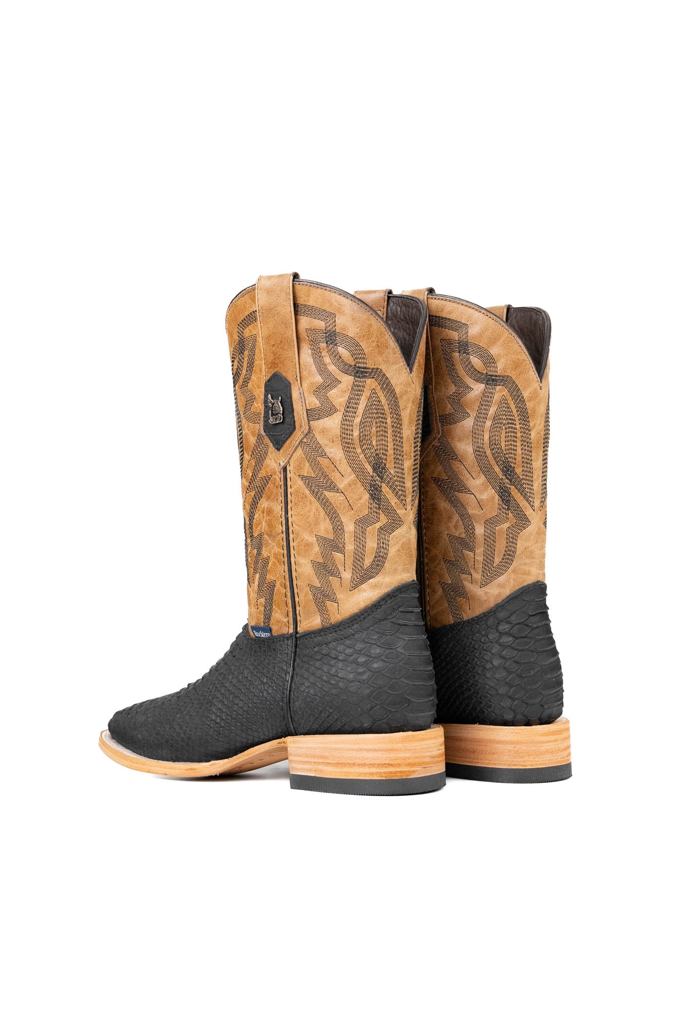 Renegade Python Square Toe Cowboy Boots for Men - Western Style Leather Boots with Exotic Snake Skin Design - Perfect for Rodeo, Country Dancing & Outdoor Adventures