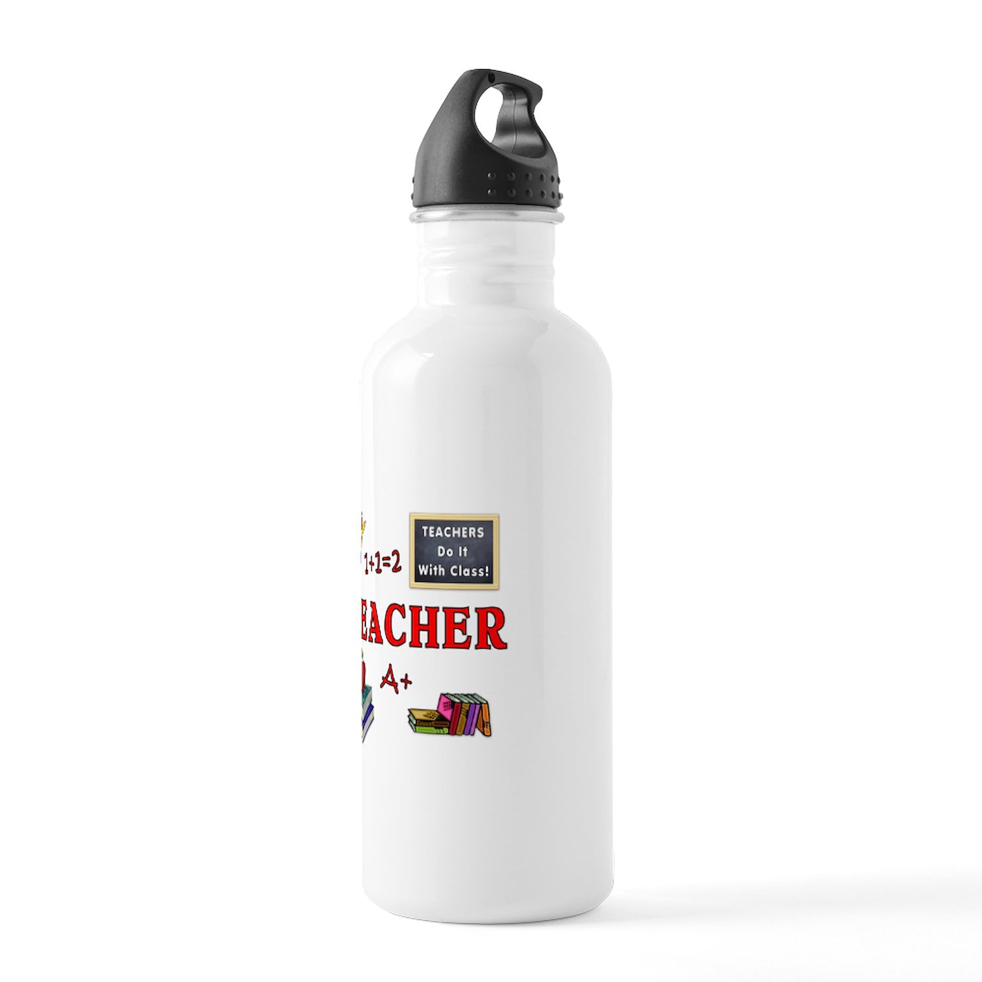 Teachers Do It With Class - 34 oz (1.0L) Stainless Steel Water Bottle by CafePress | Insulated & Leak-Proof | Perfect for School, Office & Outdoor Activities