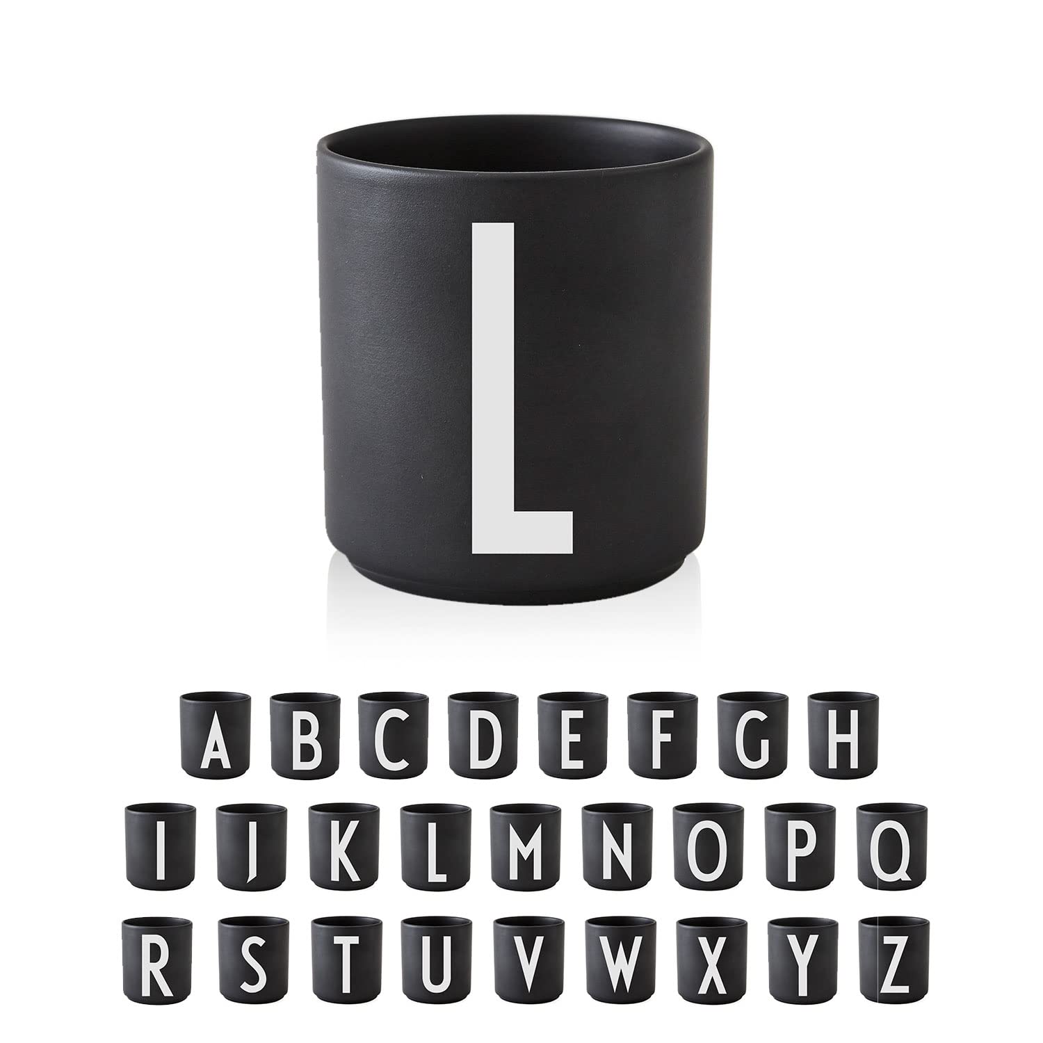 Personalized Monogram Coffee Mug with Initial A-Z | 11 oz Porcelain Black Mug for Men & Women | Christmas, Thanksgiving Gift Idea for Her, Friends & Family | Perfect for Hot Coffee, Tea & Office Use