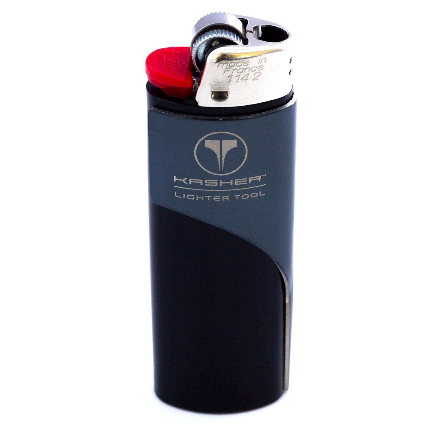 Kasher’s Seattle Lighter Tool - Multipurpose Lighter Accessory for Pipe Cleaning & Cutting (Black) - Perfect for Smokers & Outdoor Use