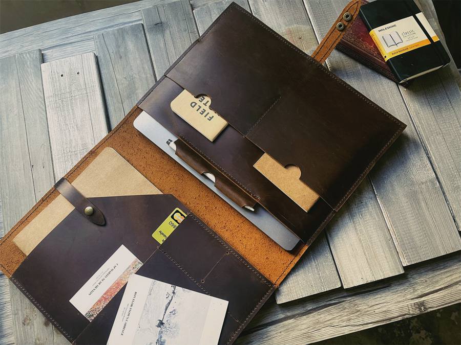 Premium Genuine Leather Sleeve Case for MacBook Pro 13 Inch - Slim Protective Laptop Cover with Soft Interior Lining | Perfect for Business Travel, Coffee Shops & College Campus Use