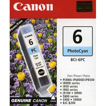 Canon BCI-6PC Photo Cyan Ink Cartridge - High-Quality Replacement for Canon Printers | Perfect for Photo Printing, Graphic Design & Office Use