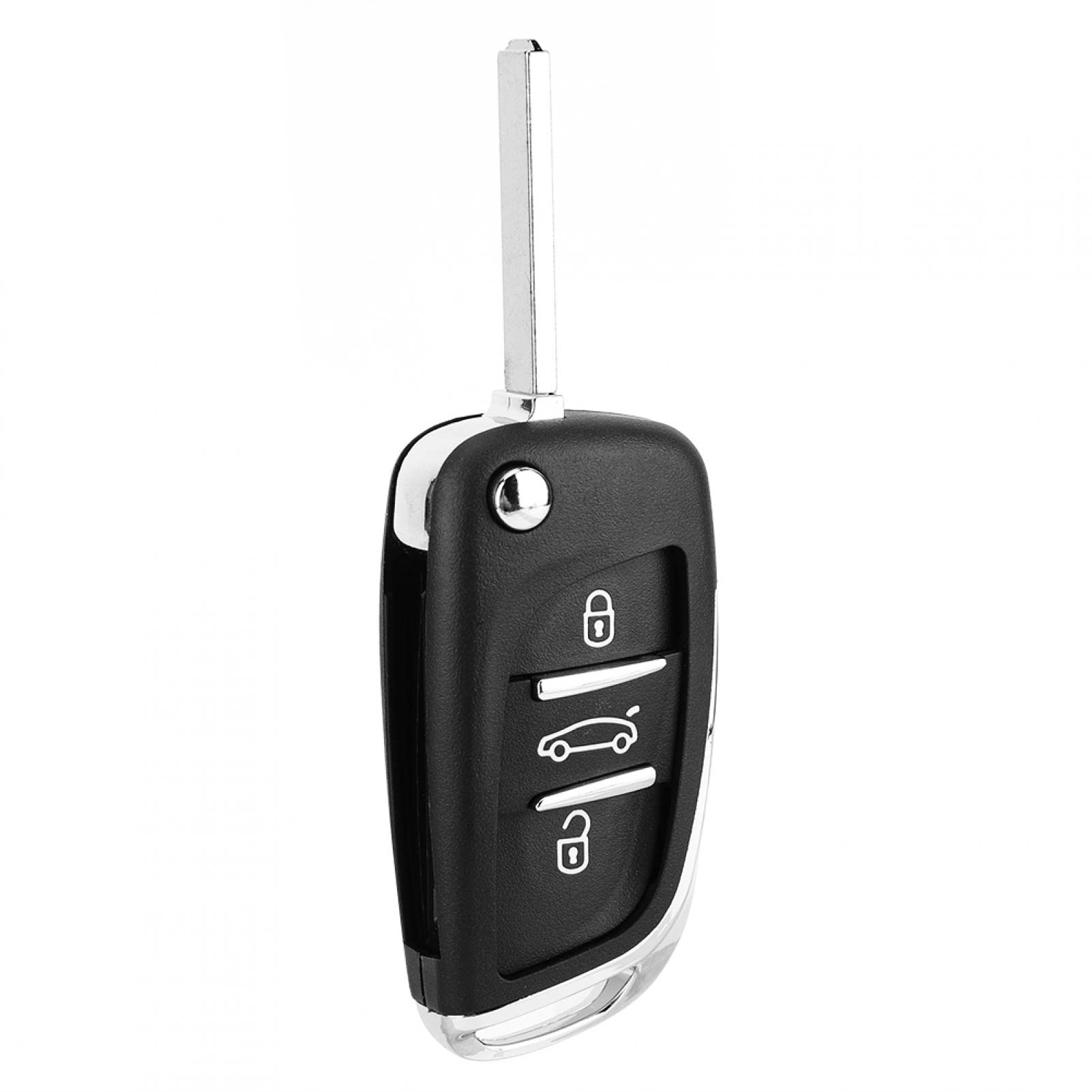 Peugeot Partner 306 407 ABS Black 3-Button Key Fob Case - Durable Flip Remote Key Cover Shell for Car Smart Key Protection | Perfect for Daily Use & Wear Resistance