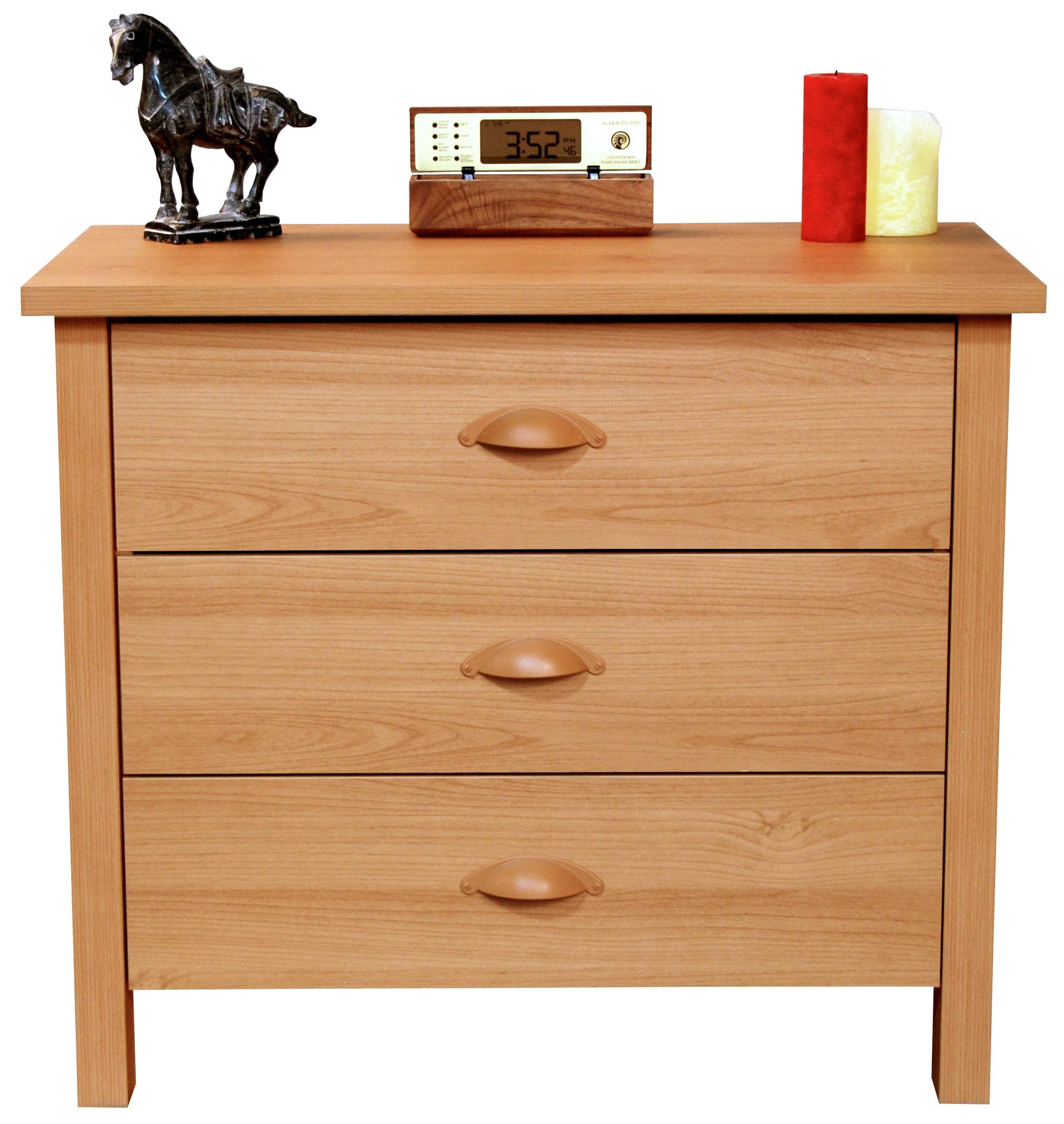 Venture Horizon 3 Drawer Nouvelle Chest - Solid Oak Wood Dresser for Bedroom, Living Room & Office Storage