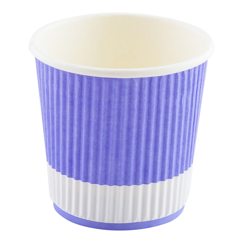Premium 4 oz Light Purple Ripple Wall Paper Coffee Cups - 500 Count Bulk Pack (2.5