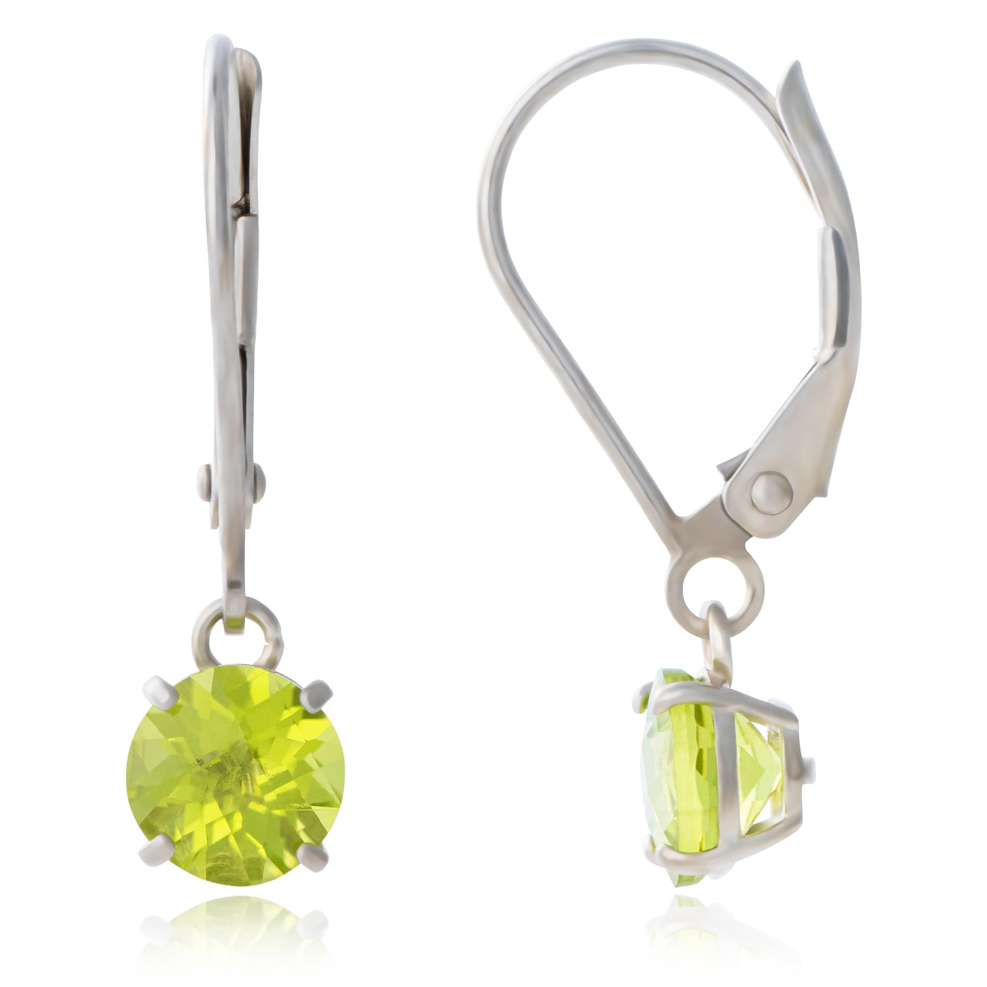 10K Yellow Gold 6mm Round Birthstone Dangle Earrings for Women with Secure Leverback Closures - Perfect for Birthdays, Anniversaries & Special Occasions | MAX + STONE