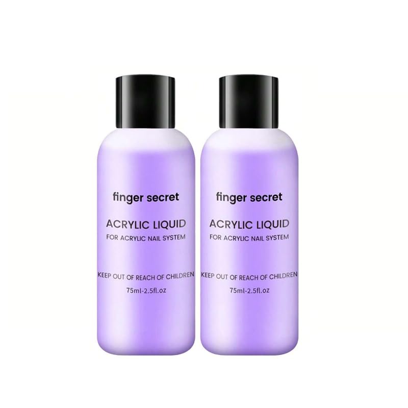 2PCS 75ml Professional Acrylic Nail Liquid Monomer for Nail Extensions - Fast Drying Acrylic Liquid for DIY Nail Art, Manicure & Acrylic Powder Nails - Perfect for Salon, Home Use & Nail Art Enthusiasts