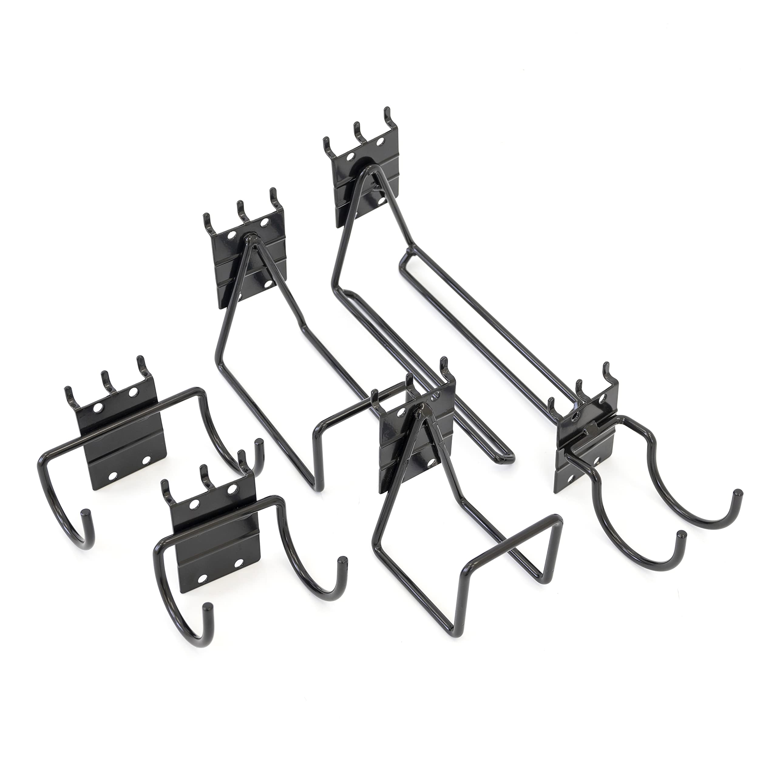 Heavy-Duty Garage Utility Hook Variety Pack - 6-Piece Set for Slatwall & Pegboard Organization (Garden Tool Hook, Impact Drill Holder, Large Drill Hook, Front Facing Hook, Cord & Hose Organizer) - Perfect for Garage Storage, Workshop Tools & Garden Equipment Organization