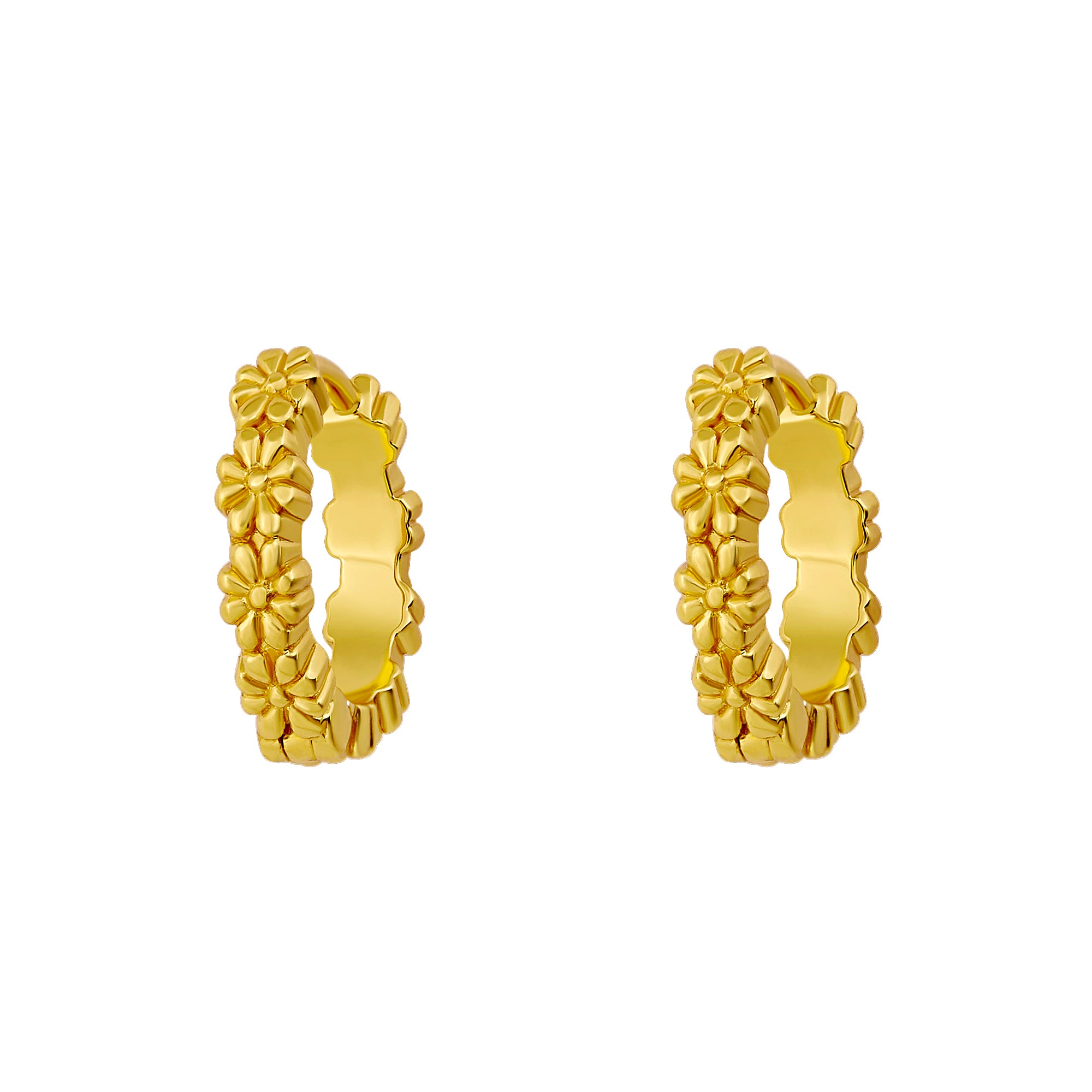 Garden Bloom Gold Huggie Earrings for Women - Elegant & Hypoallergenic Hoop Earrings for Everyday Wear, Parties & Special Occasions