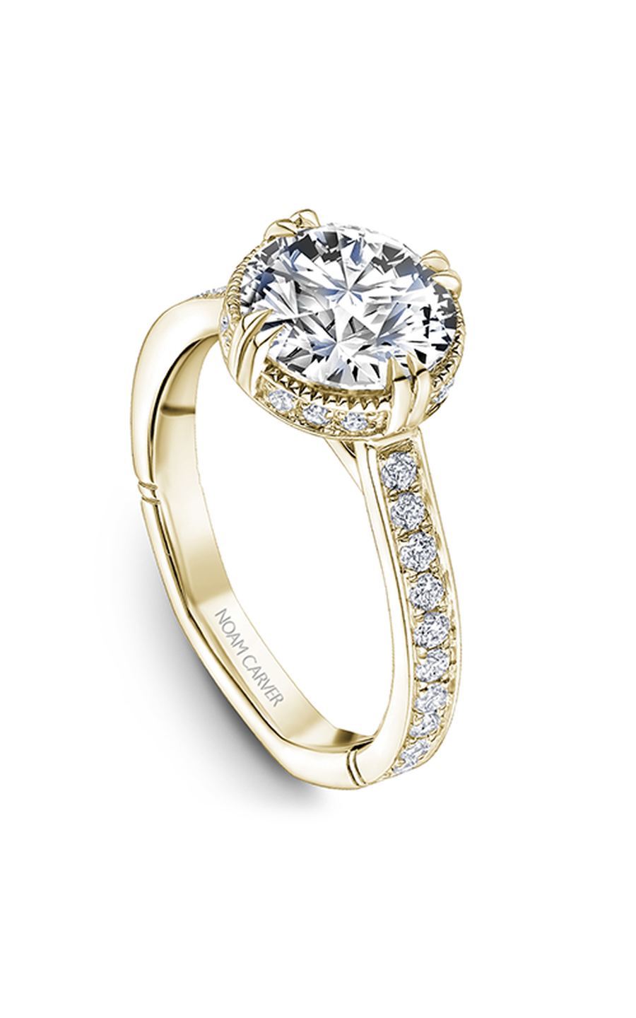 Noam Carver Atelier A004 03YA Diamond Engagement Ring - Elegant Solitaire Wedding Band for Women, Perfect for Proposals & Anniversaries