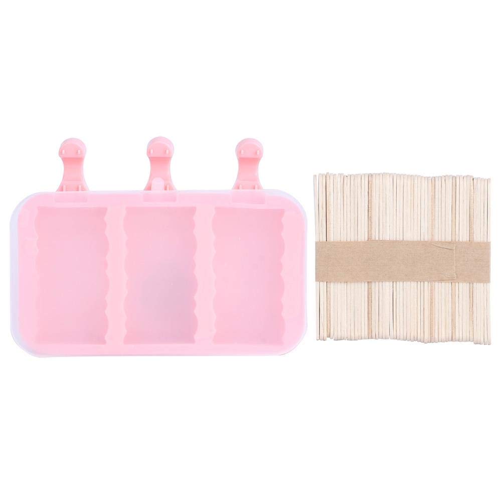 Premium Silicone Popsicle Molds Set - 3 Grid Ice Cream Makers with Rabbit, Wavy & Oval Shapes (Pink) - BPA-Free Summer Treat Molds for Kids, DIY Frozen Desserts, Party Snacks & Family Fun