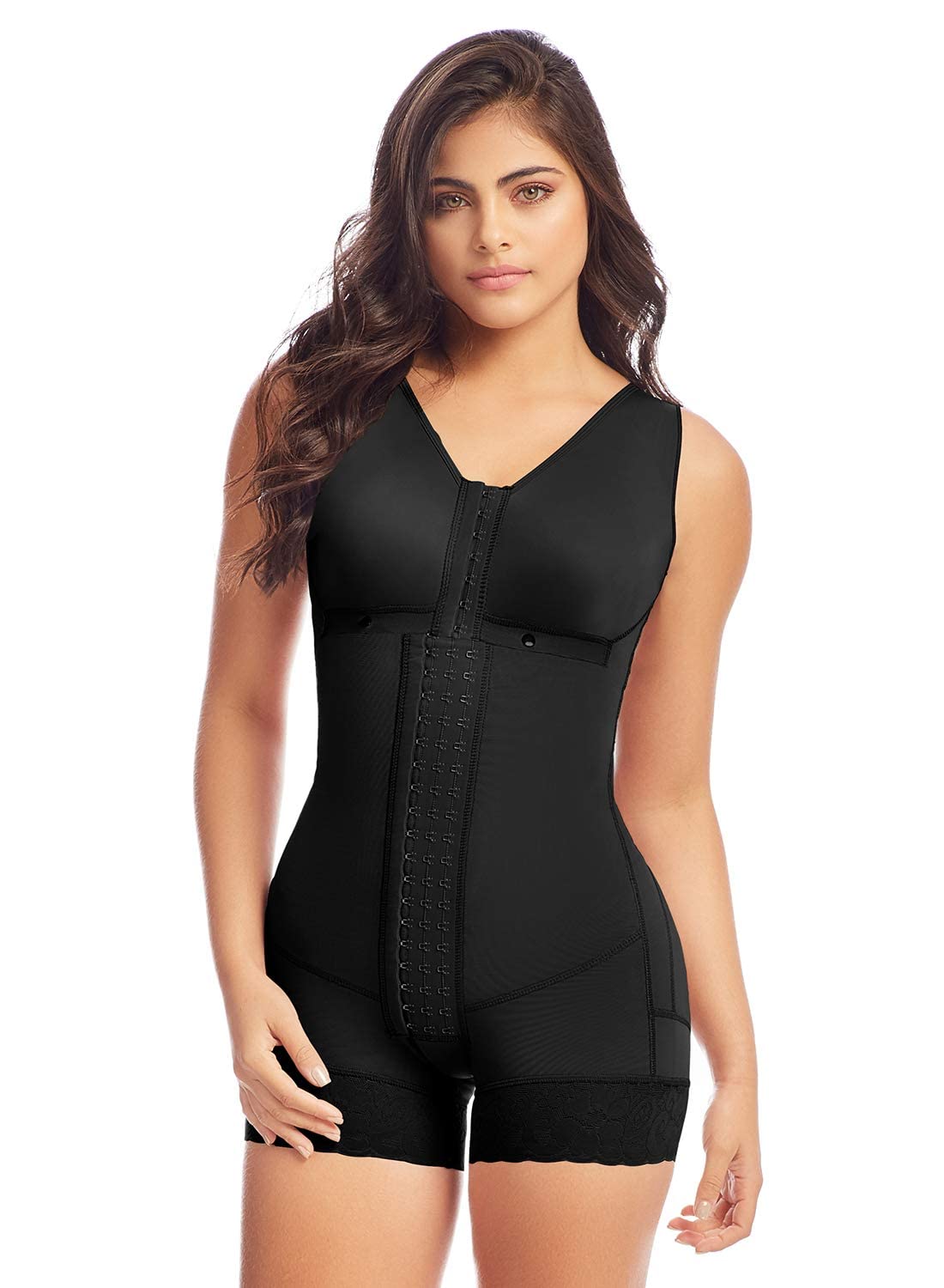 DELIÉ by Fajas DPrada Colombian Post-Surgery Compression Shapewear Shorts with Built-in Bra - Waist Trainer & Body Shaper for Women - Perfect for Postpartum Recovery, Tummy Control & Everyday Slimming