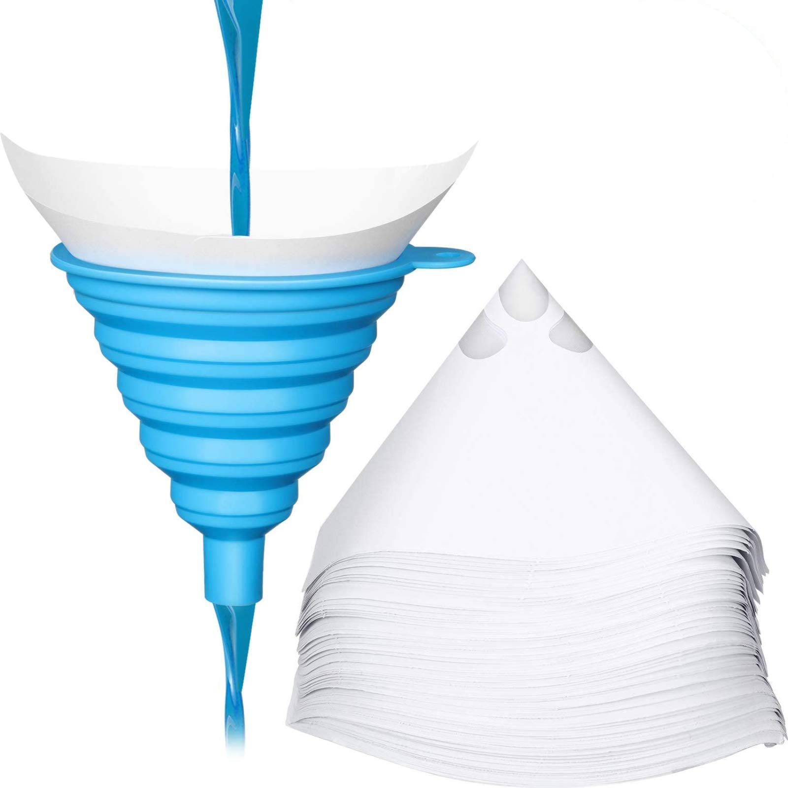 190 Micron Paint Strainers - 100 Pack Nylon Mesh Paint Filters with Silicone Funnel for Automotive, Spray Guns, Home Painting - Perfect for DIY Projects, Professional Painting & Paint Mixing