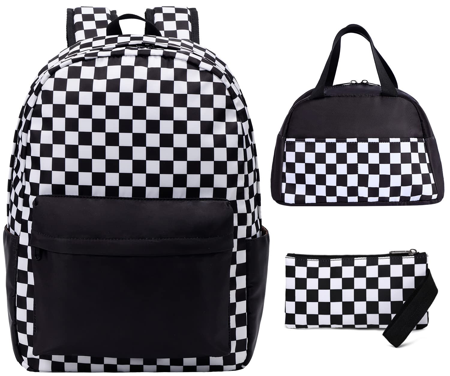Checkered Backpack for Kids - Large Capacity Waterproof School Backpack, Lightweight & Durable - Perfect for School, Travel & Outdoor Activities