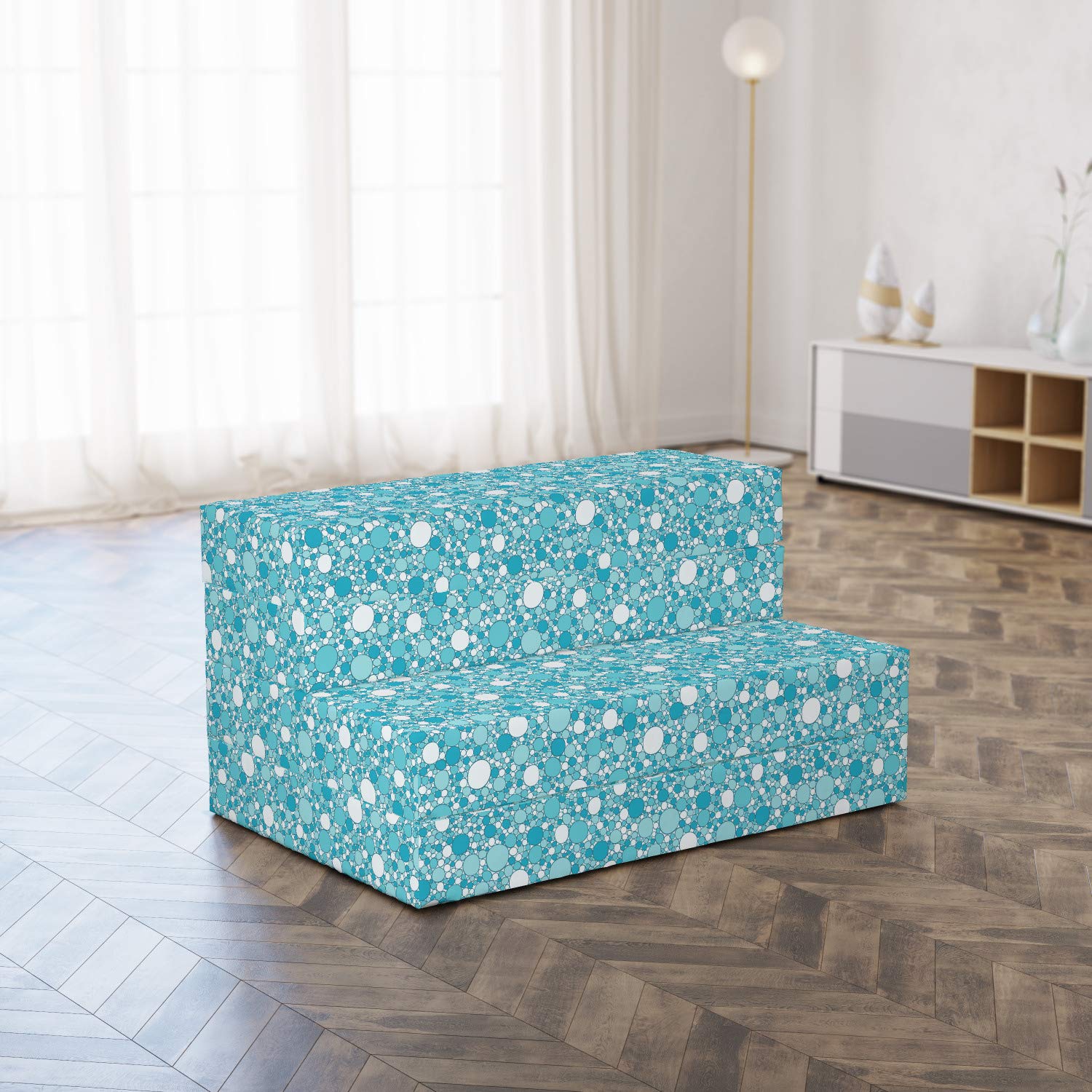 Ambesonne Abstract Foldable Mattress - Modern Bubbles Pattern Twin Size 74.8