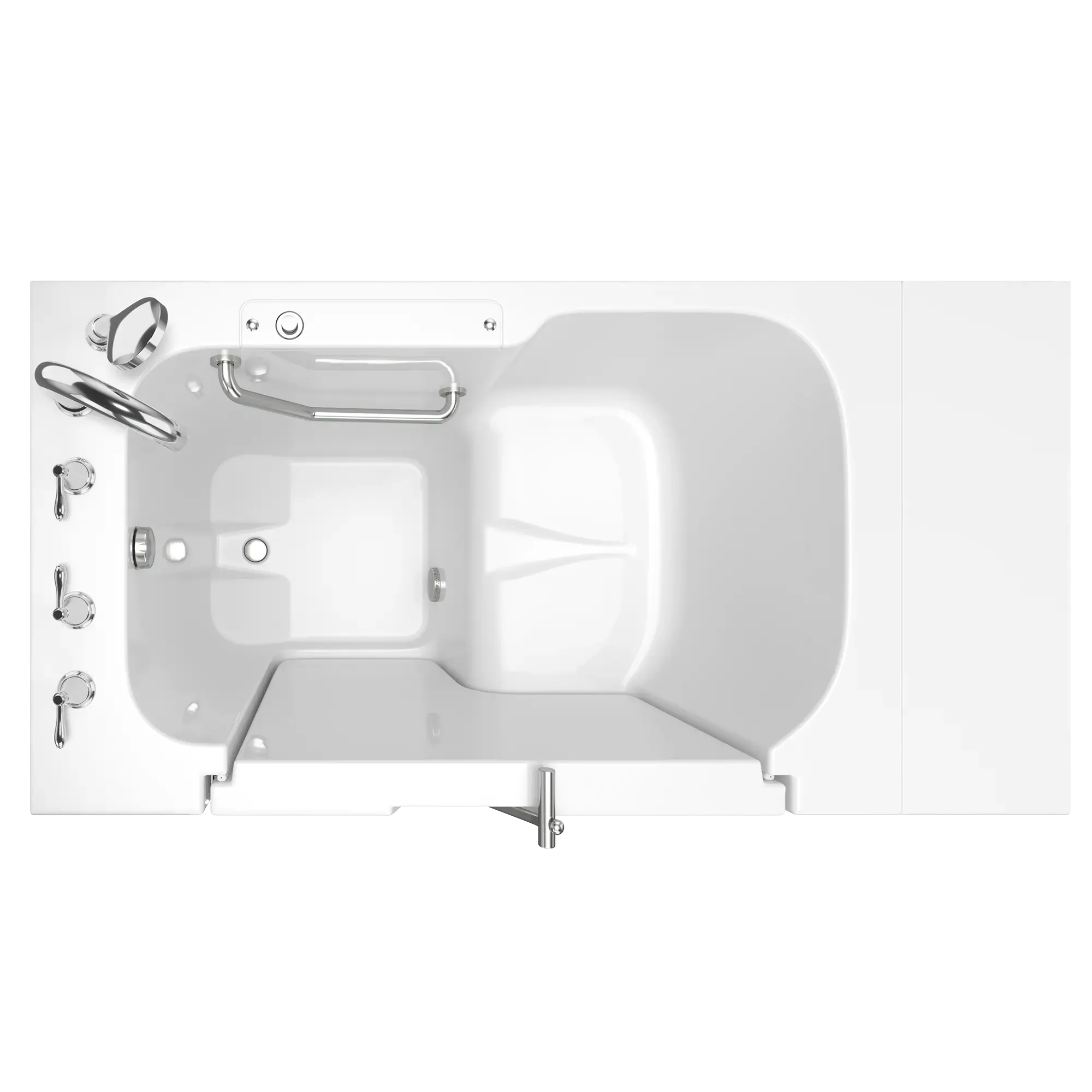 32 x 52 Inch Gelcoat Walk-in Bathtub with Soaker System | Left Hand Drain & Faucet | Ideal for Elderly & Mobility Needs