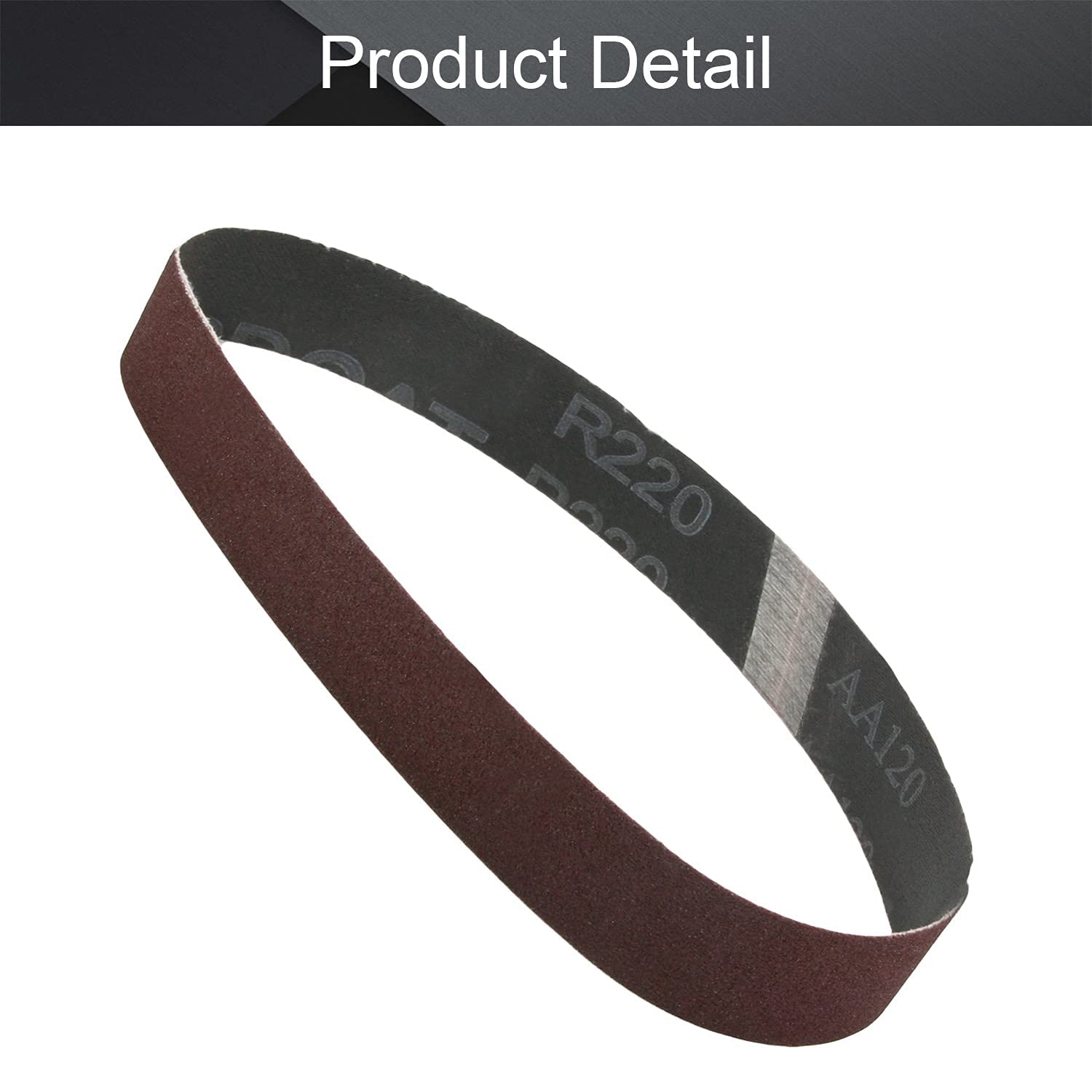 Utoolmart 1.2 x 21 Inch 120 Grit Aluminum Oxide Sanding Belts - 5 Pack for Wood Finishing, Metal Polishing & Drywall Sanding | Compatible with Portable Belt Sanders & Sharpening Tools | Durable Abrasive Paper for DIY & Professional Use