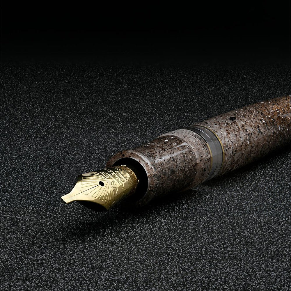 Leonardo Fountain Pen Momento Magico - Premium Stainless Steel Luxury Pen with Sea Sand Finish | Perfect for Business Signatures, Journaling & Gift Giving