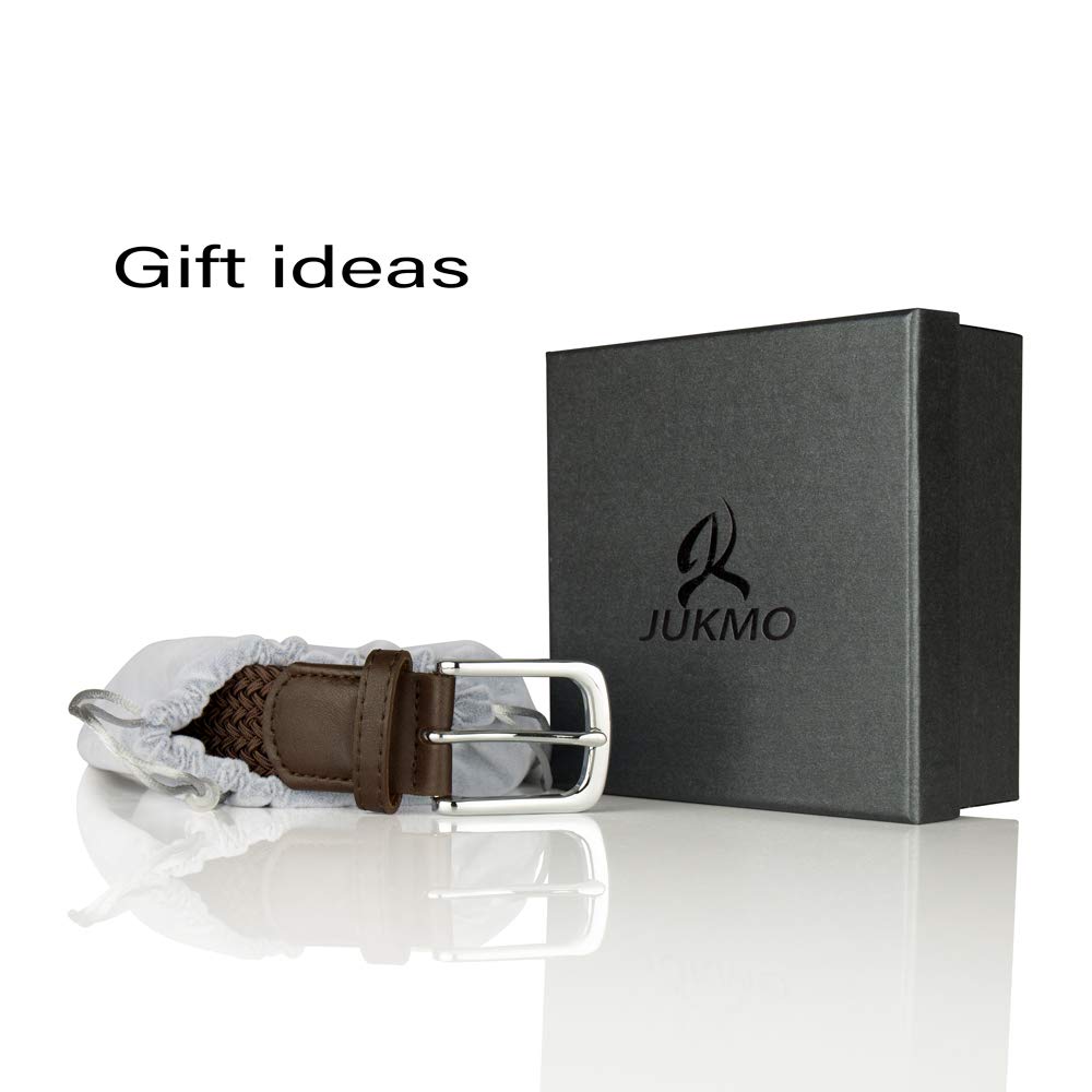 JUKMO Elastic Braided Belt for Women & Men - Adjustable Stretch Woven Belt with Gift Box - Perfect for Casual Wear, Office & Special Occasions