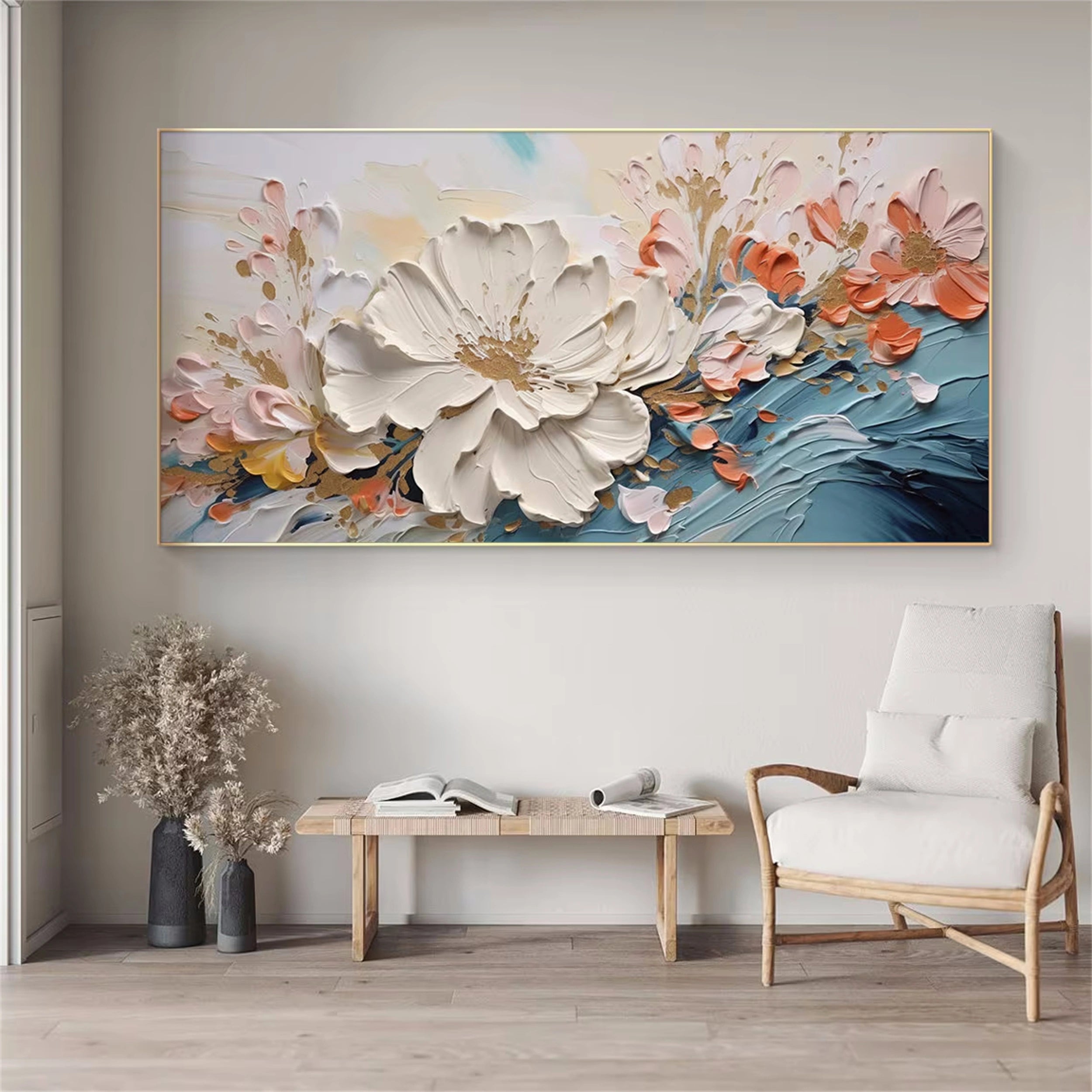 Beautiful Flower and Tree Painting #FT034 - Perfect for Home Decor, Office Wall Art, and Gift Ideas