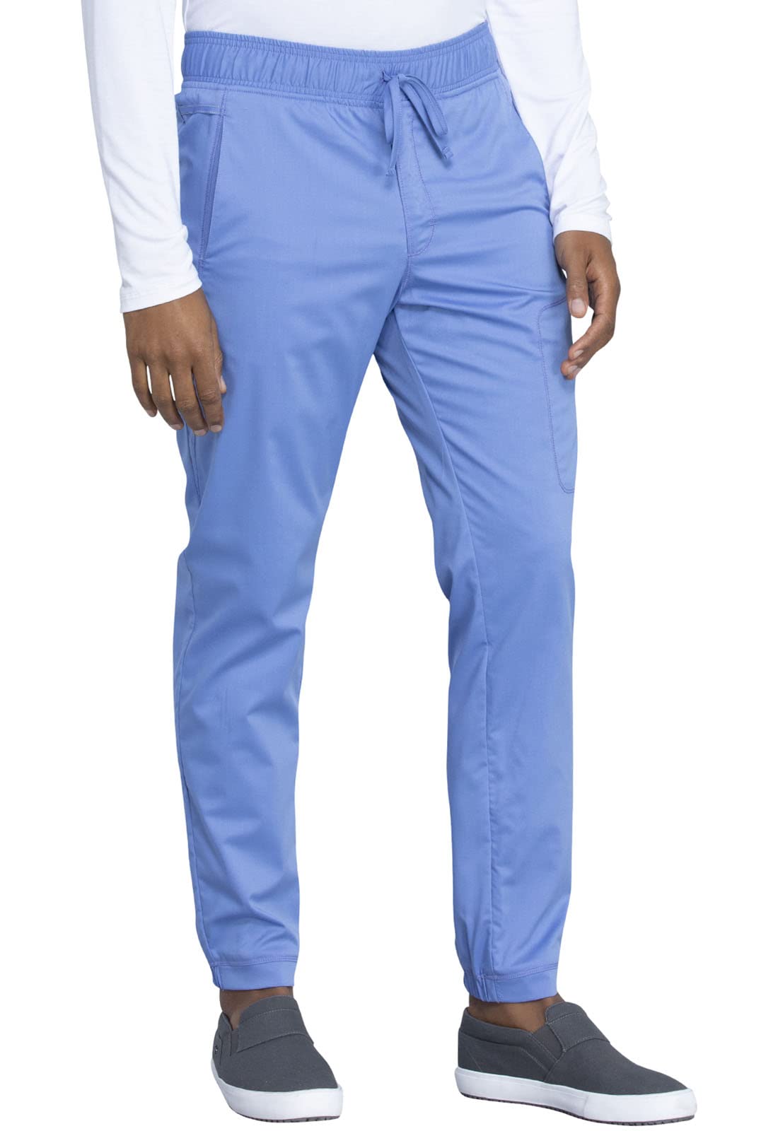 Cherokee Men's Scrubs Pants - Natural Rise Jogger with Zip Cargo Pockets WW012 | Comfortable Medical Workwear for Doctors & Nurses