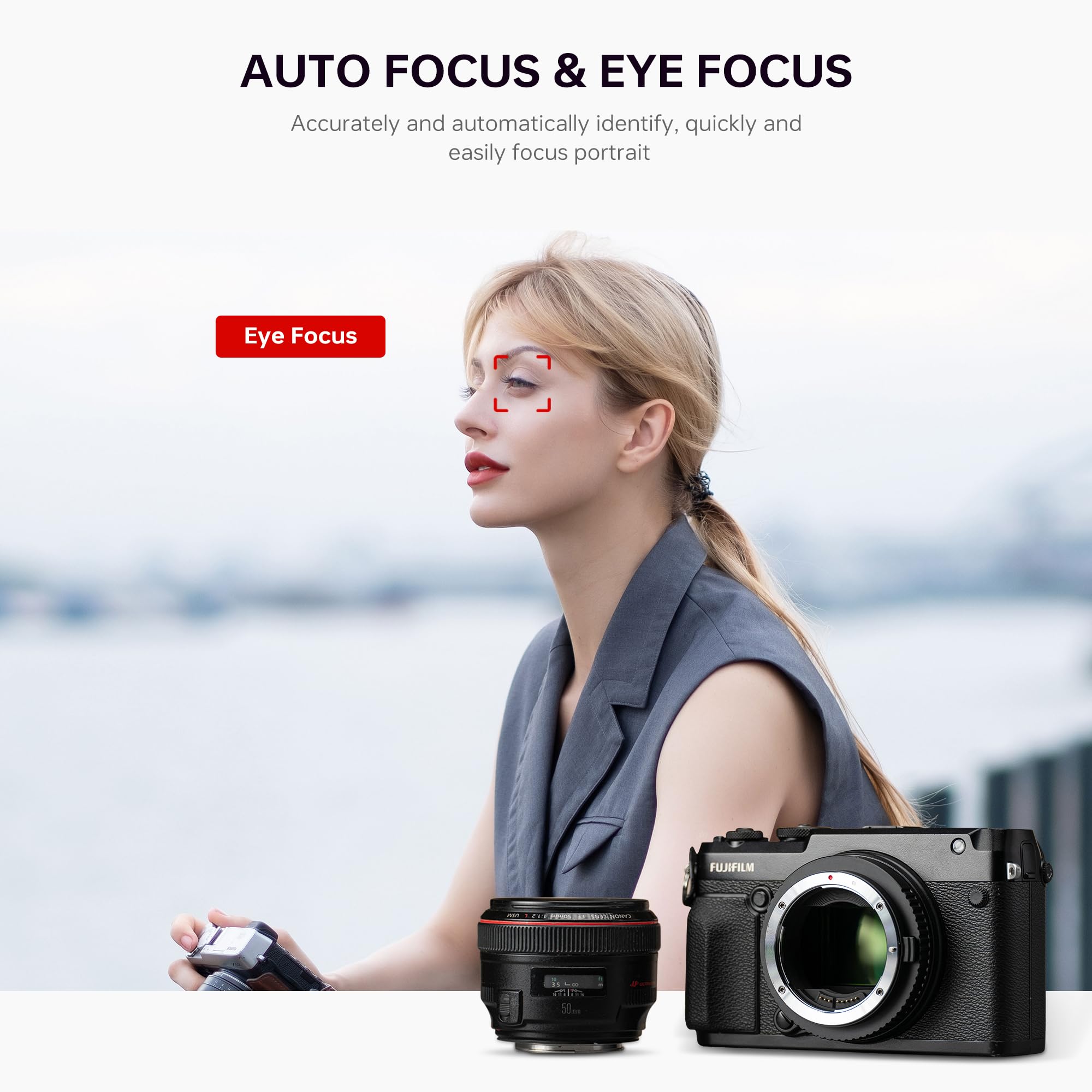 VILTROX EF-GFX II Auto Focus Lens Mount Adapter - Canon EF/EF-S to Fujifilm G-Mount GFX Cameras Adapter with Aperture Control & EXIF Transmission - Compatible with GFX 100S, 50S, 50R - Perfect for Professional Photography & Videography