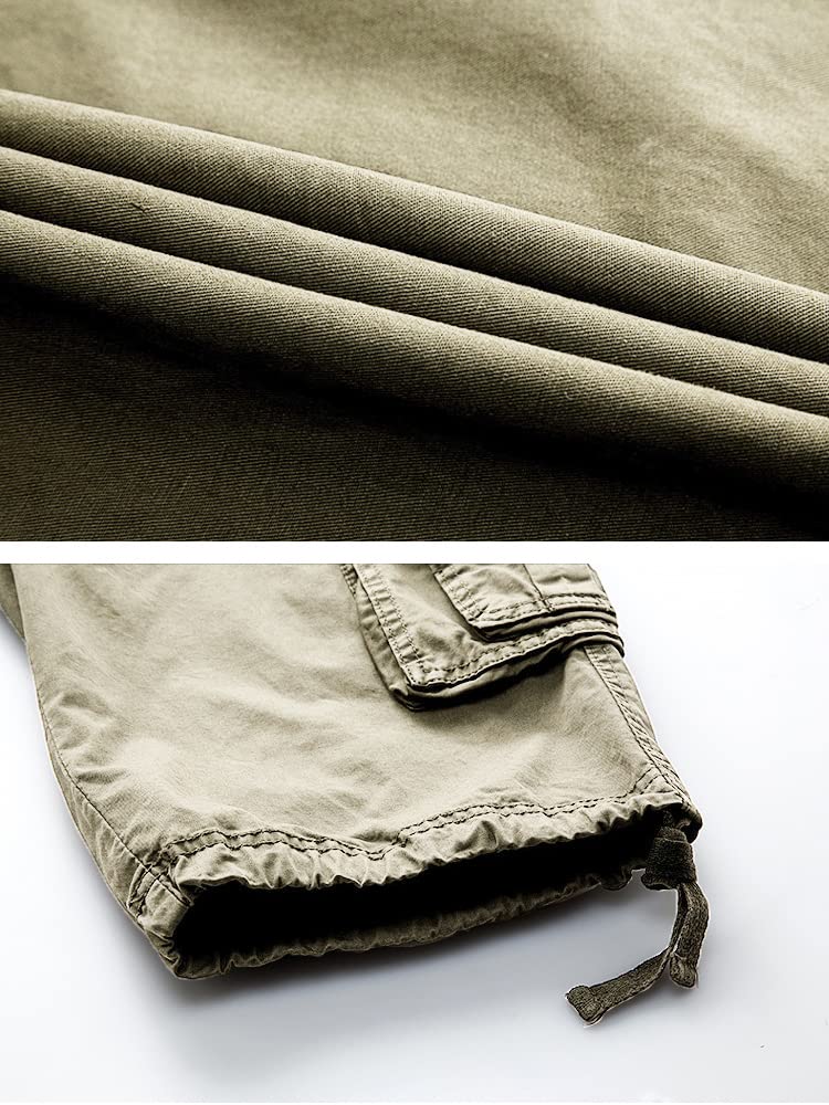 TRGPSG Men's Cargo Shorts - Relaxed Fit Cotton Capri Shorts with 13