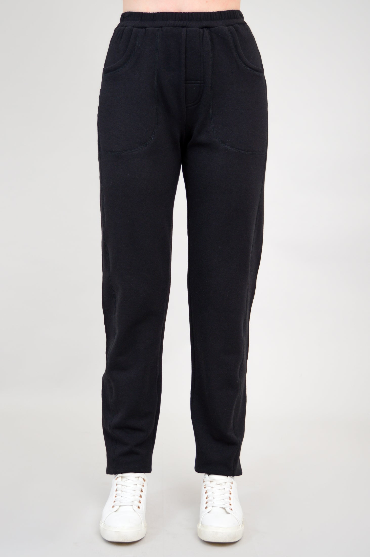 Christine Women's Bamboo Fleece Pants - Soft & Comfortable Black Lounge Pants for Relaxing at Home, Yoga & Sleepwear