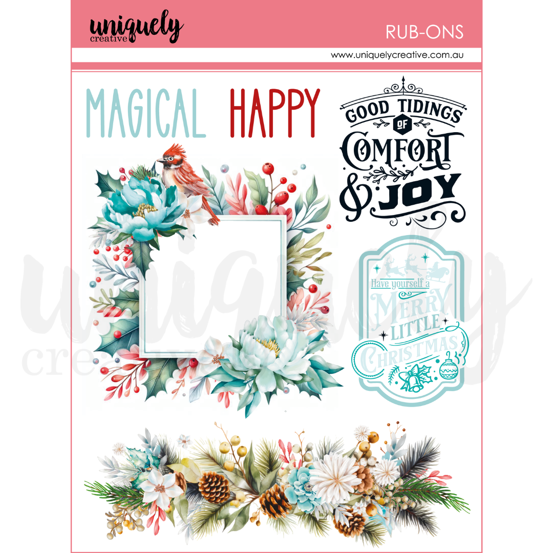 Be Merry Rub Ons - Premium DIY Holiday Decals for Christmas, Halloween & More - Perfect for Home Decor, Scrapbooking & Gift Wrapping