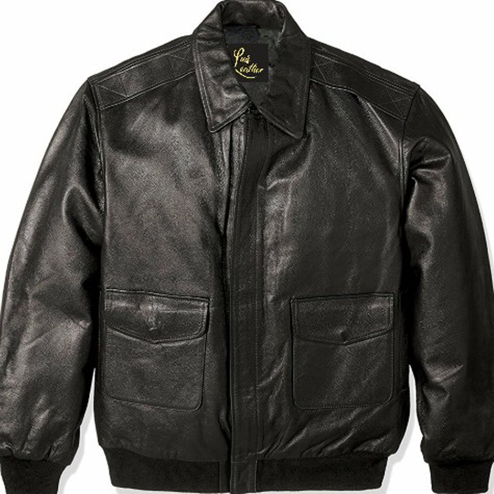 SID Men's Big & Tall Leather Flight Jacket - Vintage Biker Jacket with Military Print Lining for Motorcycle Riding & Outdoor Adventures