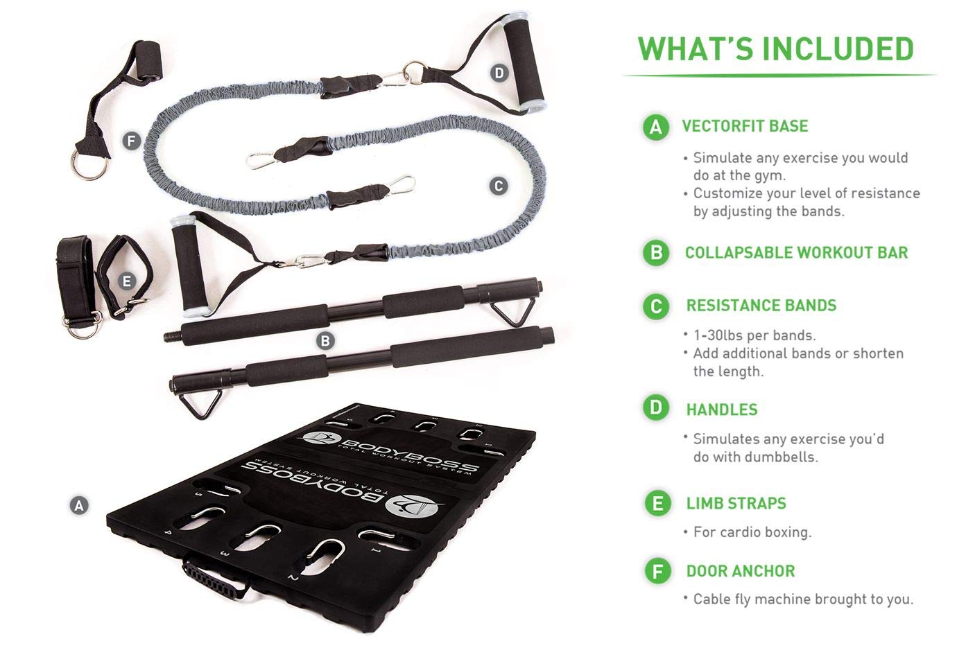 Portable Home Gym 2.0 - Complete Full Body Workout Equipment Set for Strength Training - Grey - Perfect for Small Spaces & Apartment Fitness