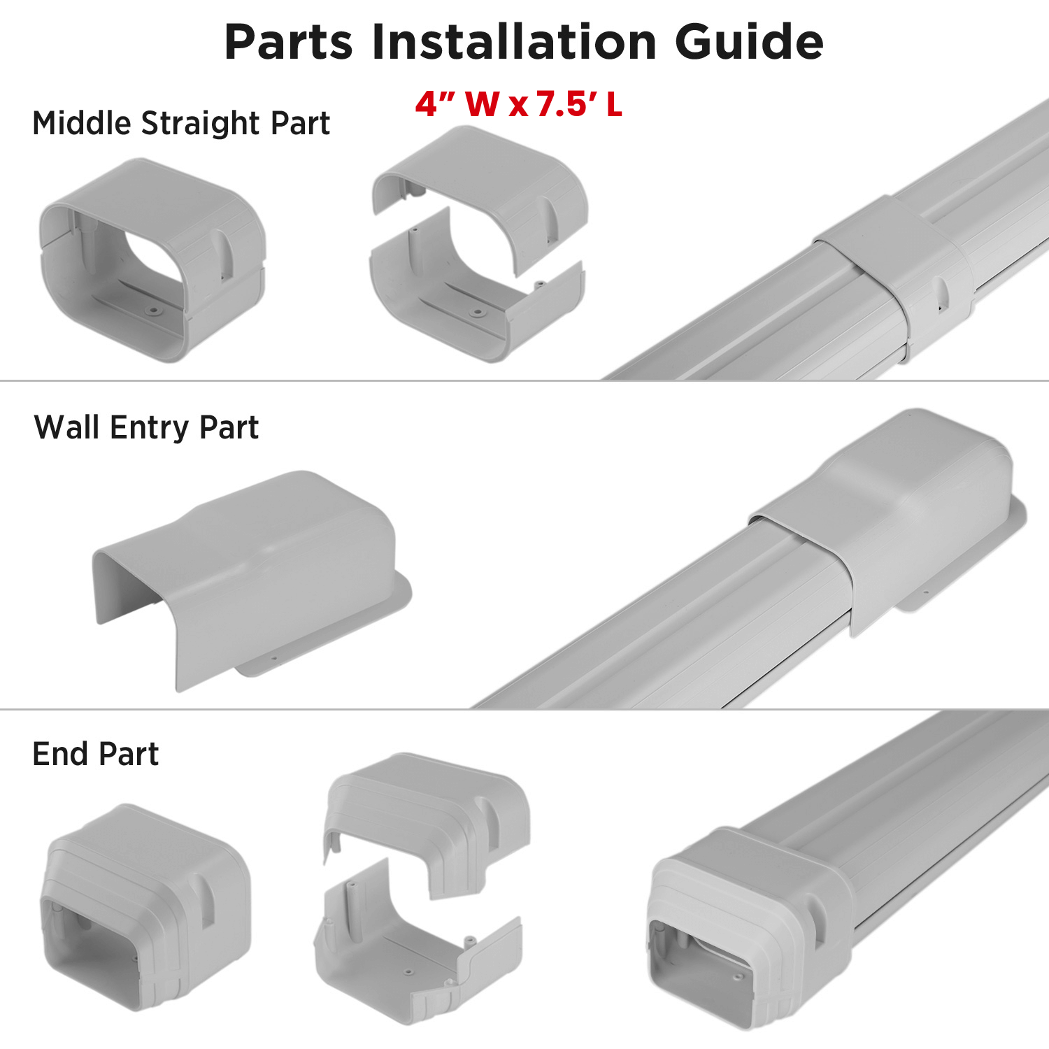 Decorative PVC Line Cover Kit - Cable Concealer for Home & Office - Hide Wires & Cables Neatly - Perfect for TV, Computer, Desk & Wall Organization
