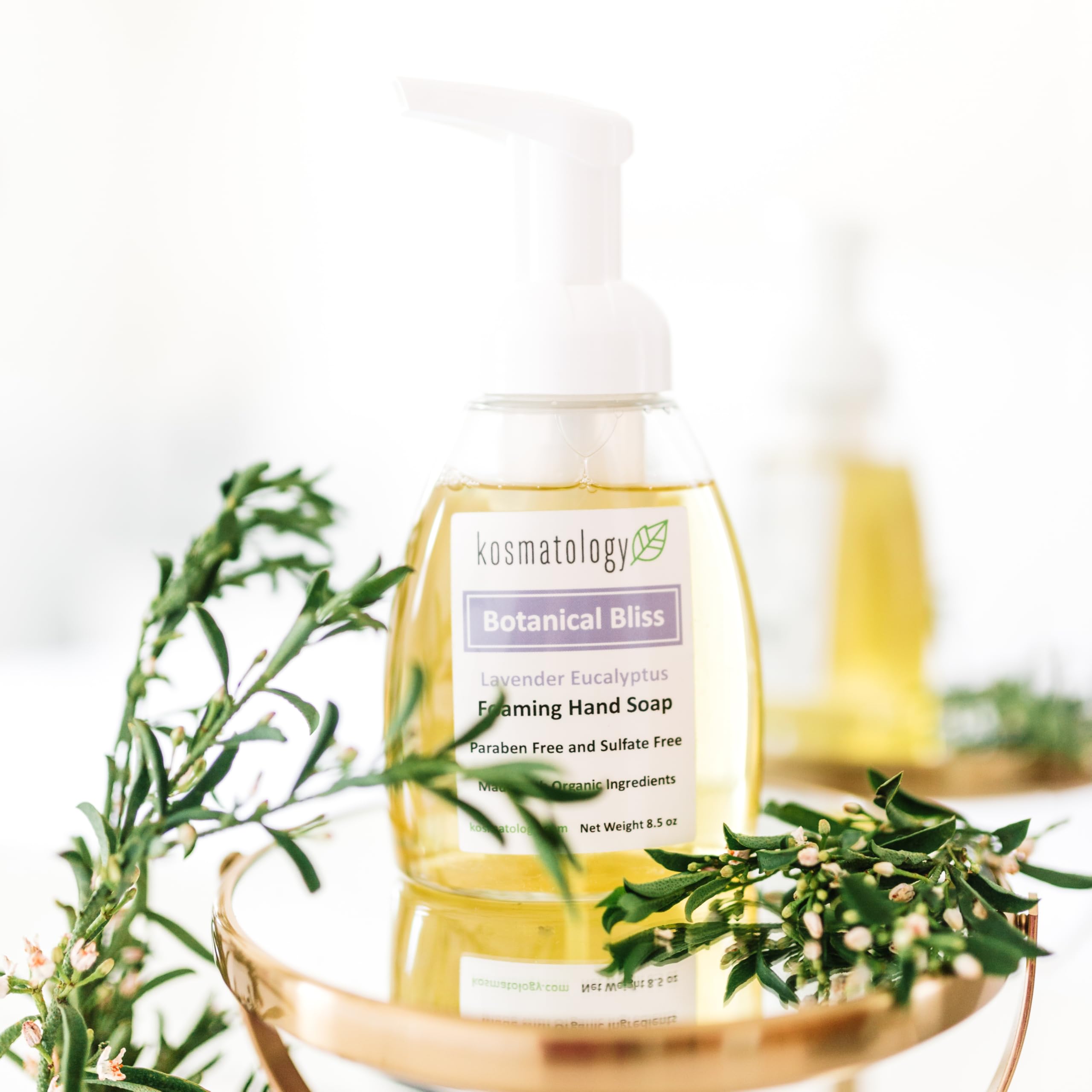 Kosmatology® Organic Foaming Hand Soap - Lavender Eucalyptus Scent | Moisturizing Hand Wash with Essential Oils | Clean, Natural Ingredients | 8.5 fl oz | Perfect for Kitchen, Bathroom & Guest Washrooms