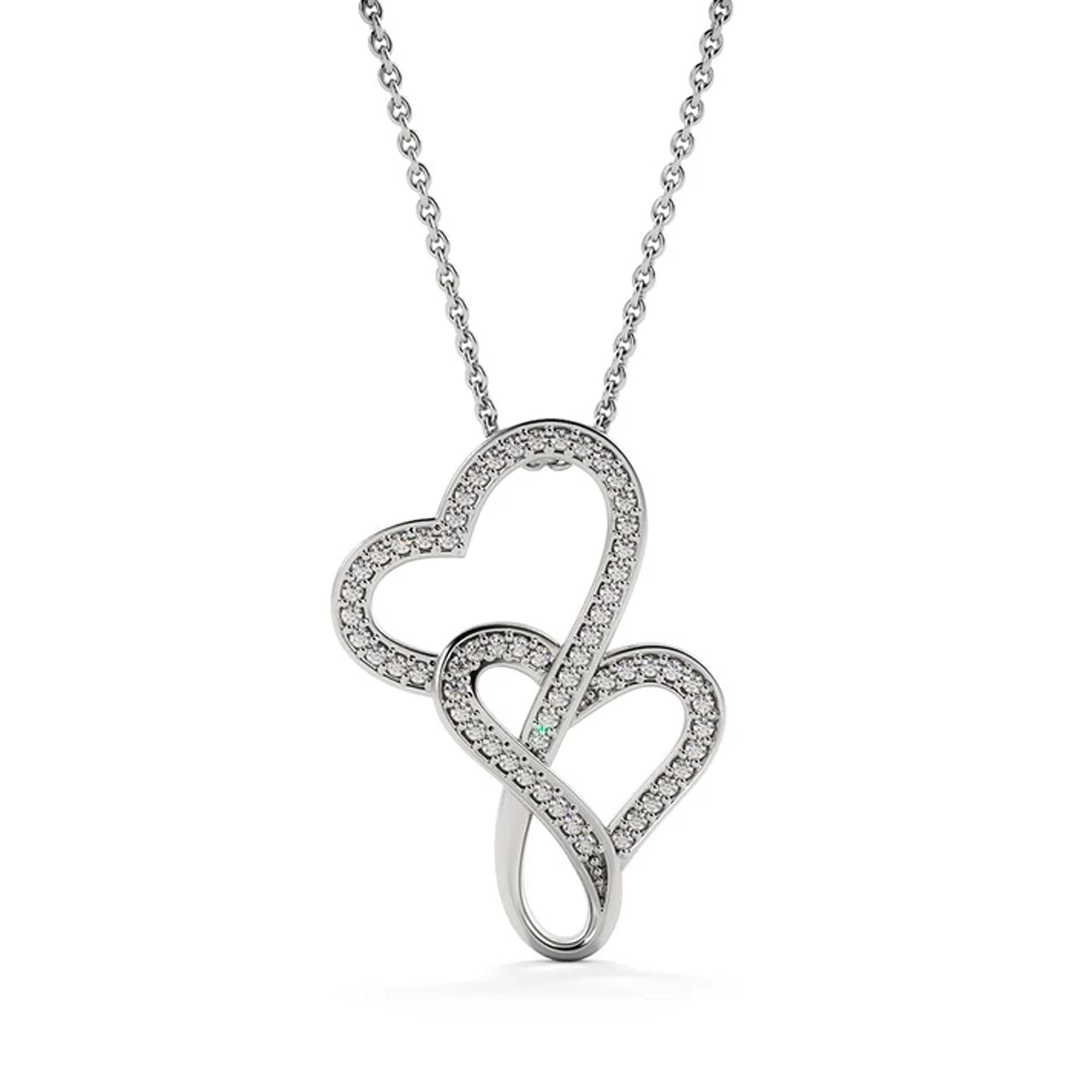 Double Heart Pendant Necklace - Mother's Day Gift from Son to Mom, Jewelry Present with Message Card & Gift Box - Perfect for Birthdays, Anniversaries & Special Occasions