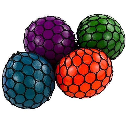 Rhode Island Novelty 3 Inch Soft Mesh Stress Balls - Pack of 12 Squishy Sensory Toys for Kids & Adults - Perfect for Stress Relief, Office Desk, Classroom, and Therapy Use