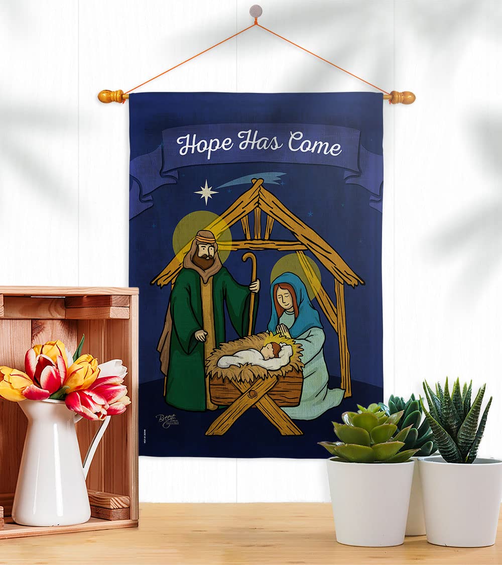 Winter Nativity House Flag Set 28x40