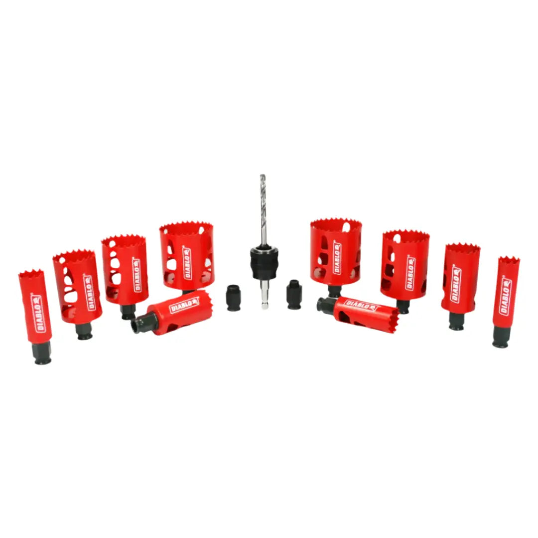 Diablo DHS14SGP 14-Piece High-Performance Hole Saw Set – Perfect for Wood, Metal, and Plastic Drilling Projects