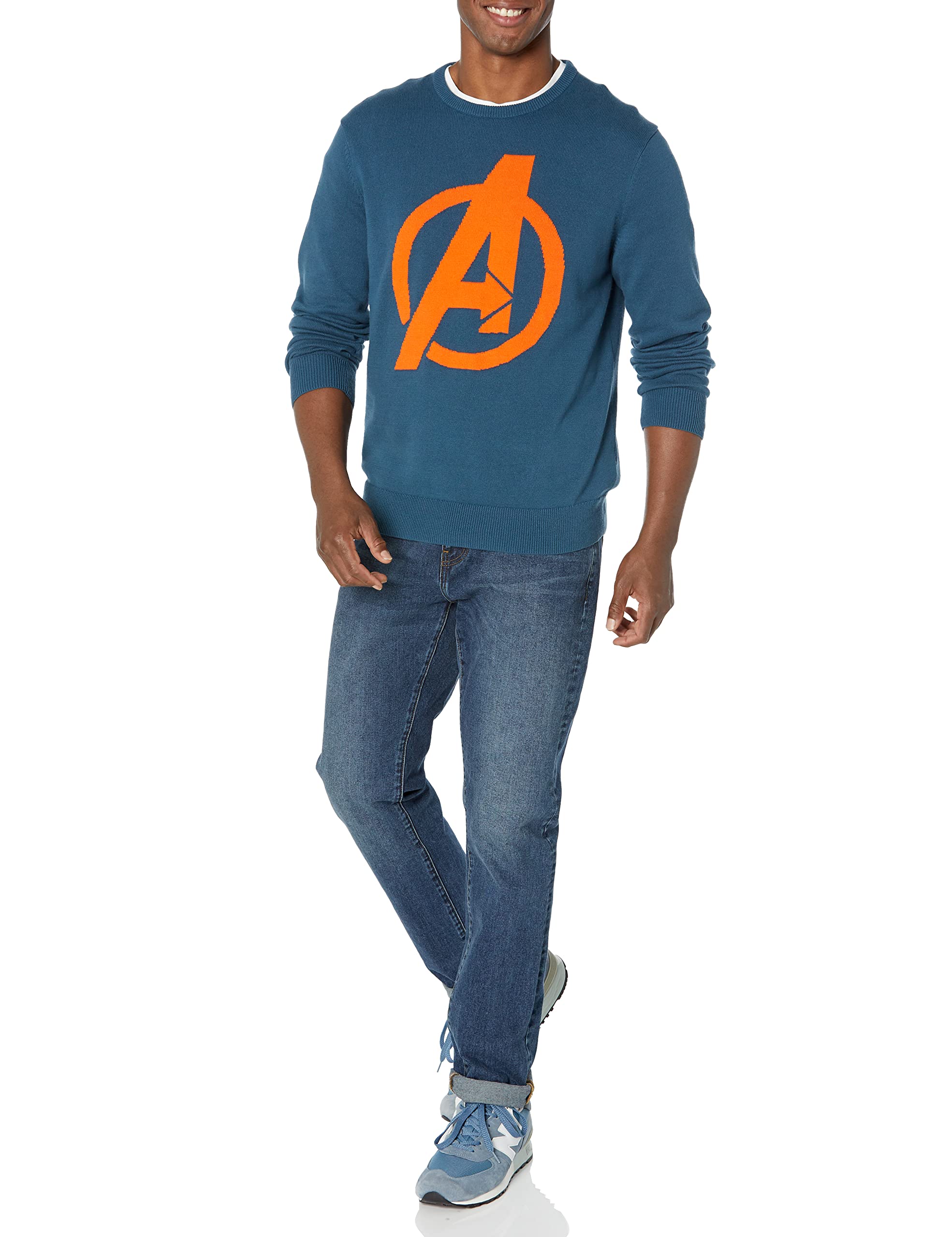 Disney Marvel Star Wars Men's Crewneck Sweater | Soft Cotton Knit Pullover | Casual Wear & Gift for Fans | Perfect for Cosplay, Movie Nights & Everyday Comfort