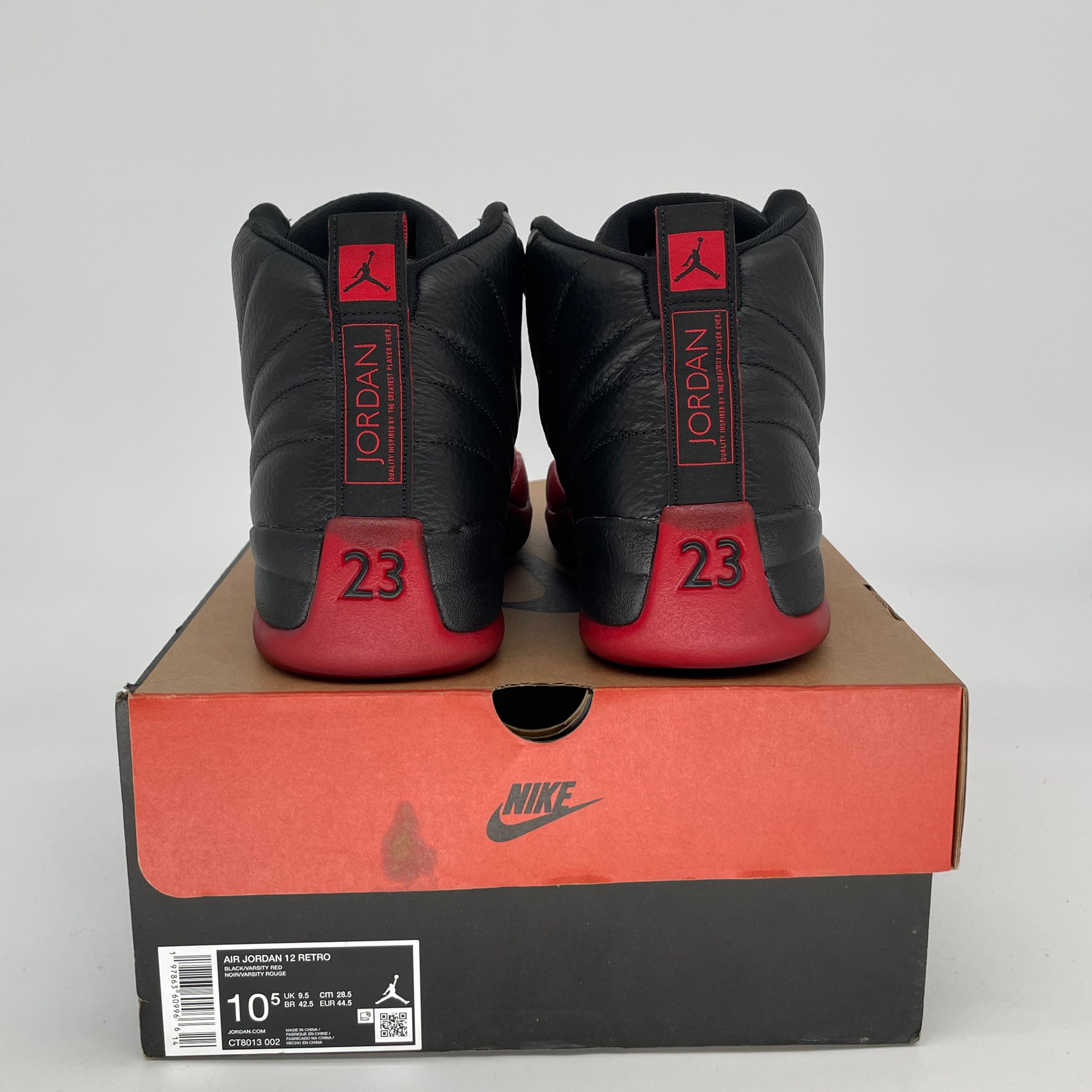 Original Air Jordan 12 Retro 'Flu Game' Basketball Shoes - Men's Size 10.5/Women's 12 (CT8013-002) - Perfect for Game Day & Streetwear Fashion