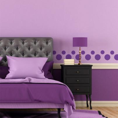 Lavender Purple Polka Dot Wall Decals - Removable Vinyl Stickers for Nursery, Kids Room, Home Decor & Office - 20 Pack Floral Design Stickers for DIY Wall Art