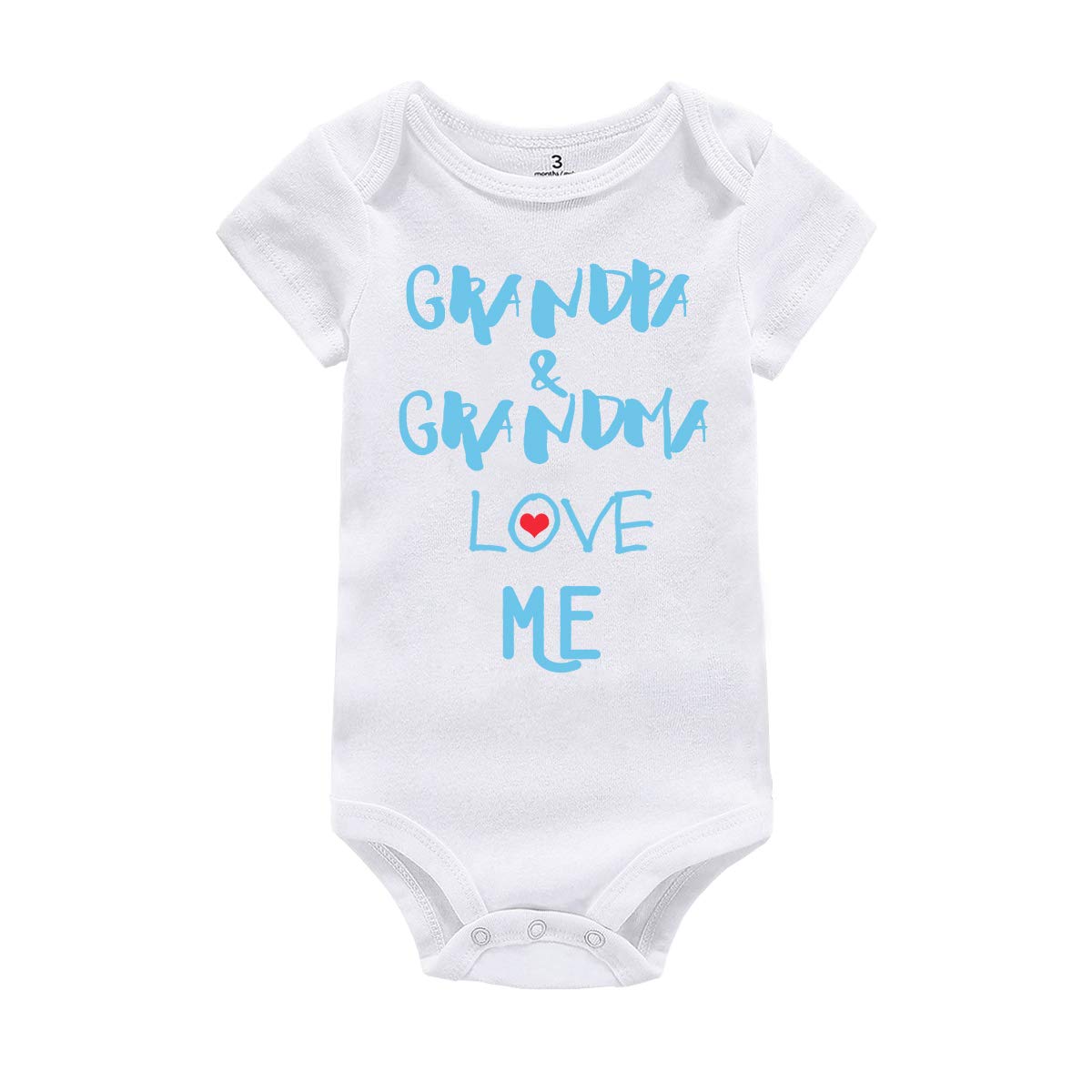 Amberetech Baby Boy & Girl Outfits - Cute 'Grandpa/Grandma/Uncle/Auntie Love Me' Printed Newborn Jumpsuit & Romper Clothes | Perfect for Family Photos, Newborn Gifts & Special Occasions