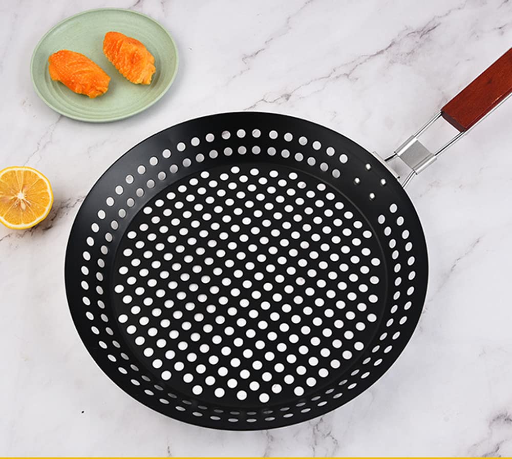 Abcsea 1-Piece Carbon Steel Frying Pan - Wok & Grill Pan for BBQ, Outdoor Cooking & Camping - Perfect for Stir-Fry, Grilling & Deep Frying at Home or Picnics