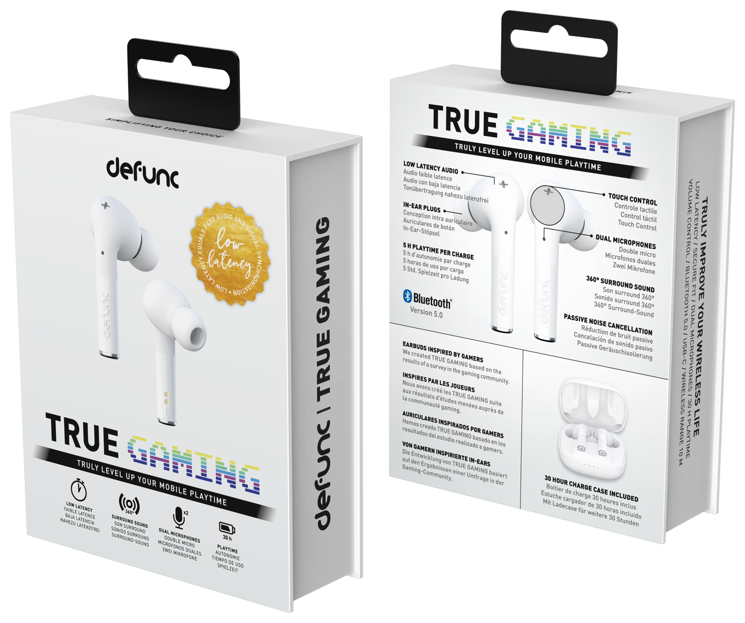 DEFUNC True Gaming Headset with Noise Cancellation - Wireless Over-Ear Headphones for PC, PS5, Xbox - Perfect for Competitive Gaming & Streaming