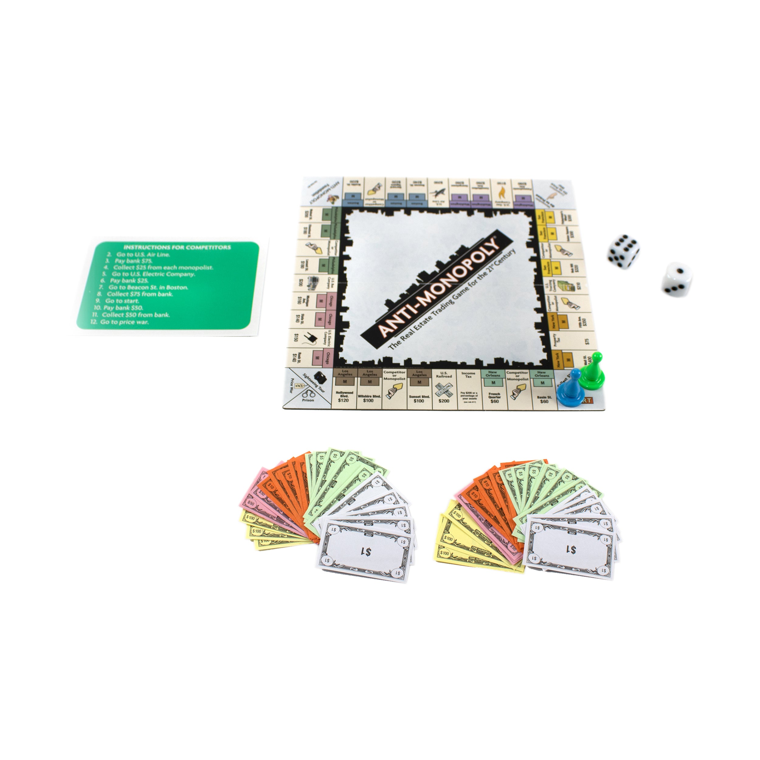 Anti Monopoly Board Game - Compact Travel Edition in Tin Case - Perfect for Family Game Nights, Road Trips, and Camping Adventures