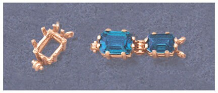 Solid Sterling Silver or 14kt Gold 6x4mm & 10x8mm Emerald Cut Jewelry Set - Interchangeable Bracelet, Earrings, Pendant for DIY Jewelry Making | Perfect for Gift Giving, Wedding Accessories & Everyday Elegance