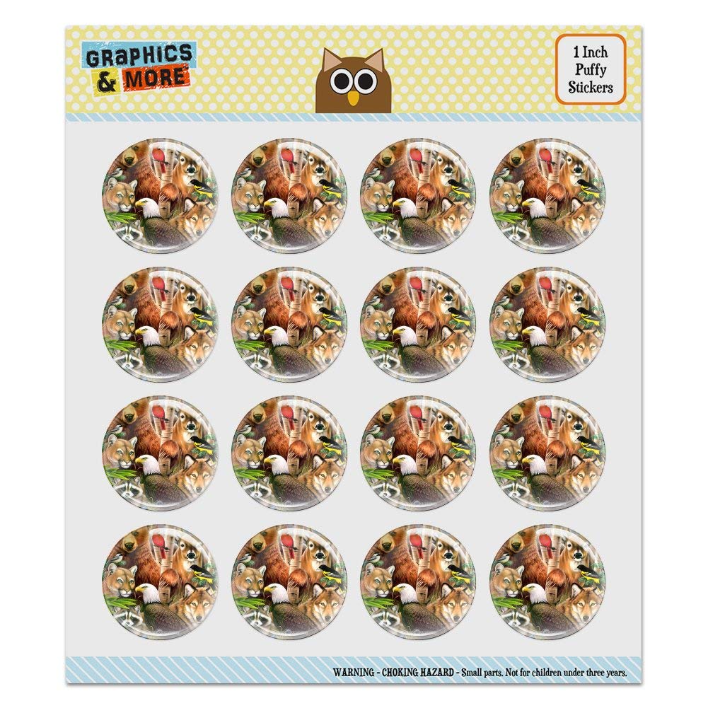 Bear Eagle Cougar Wolf Raccoon Deer Animal Puffy Bubble Dome Stickers for Scrapbooking, DIY Crafts, Journaling, and Card Making - Perfect for Scrapbook Albums, Bullet Journals, and Handmade Greeting Cards