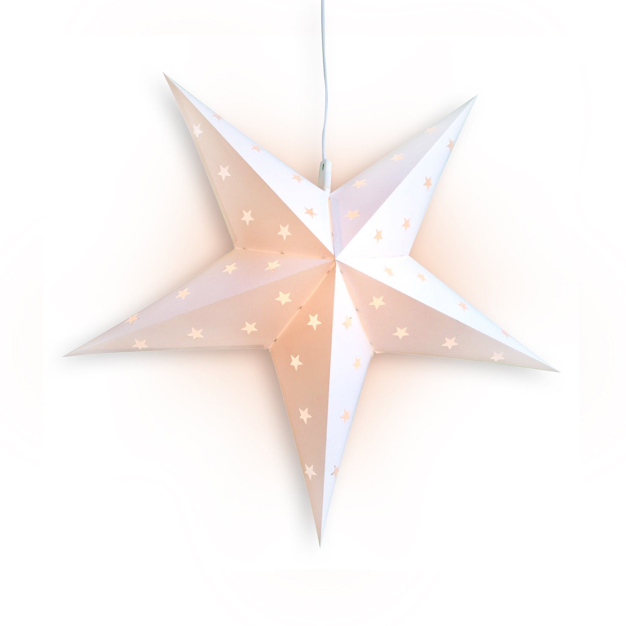 20 Pack White Weatherproof Star Lanterns - Outdoor Hanging Decorations for Garden, Patio, Wedding & Party Lighting