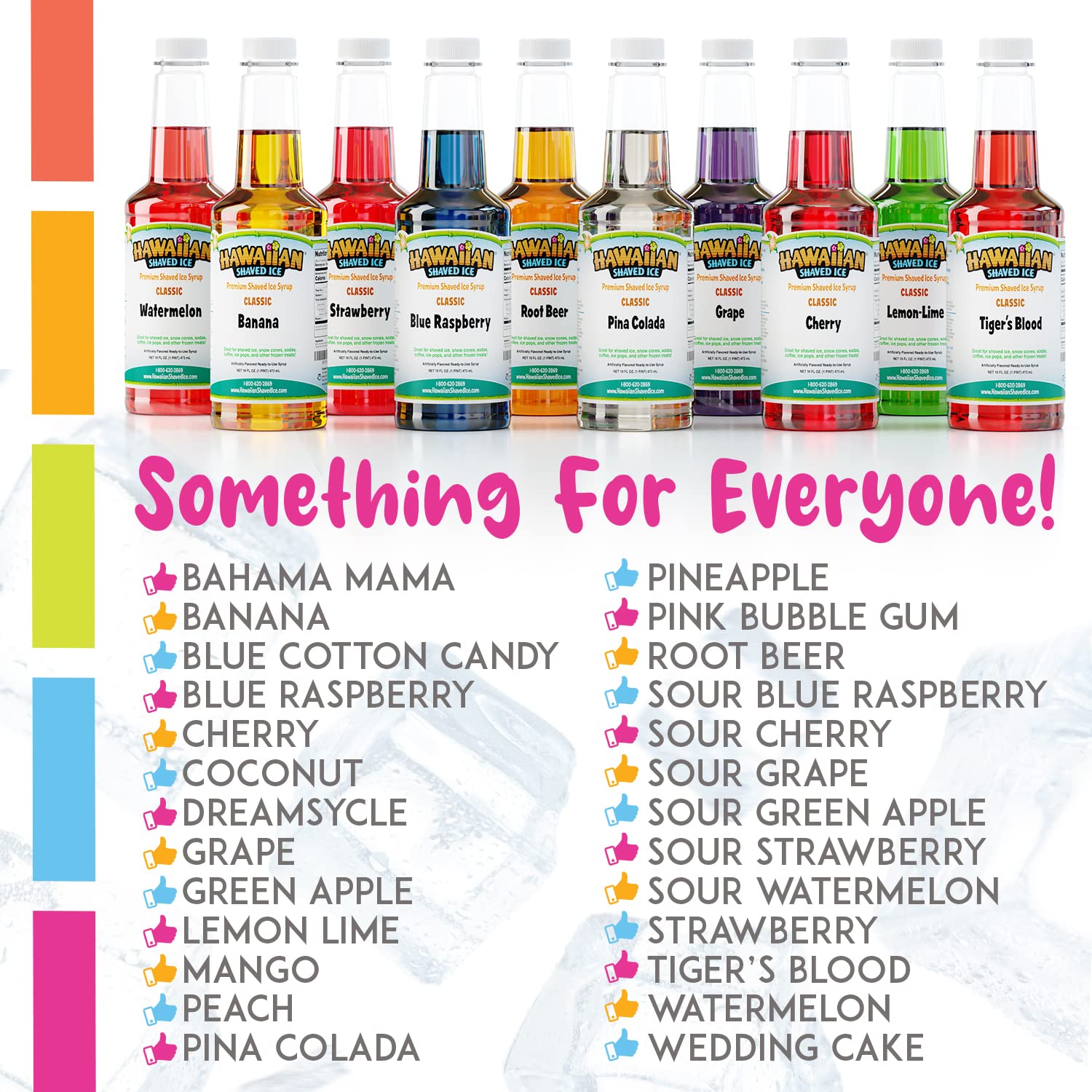 Premium Hawaiian Shaved Ice Syrup 3-Pack (Cherry, Grape, Blue Raspberry) - No Refrigeration Needed, Allergy-Friendly - Perfect for Slushies, Italian Sodas, Seltzers, Popsicles & Summer Treats