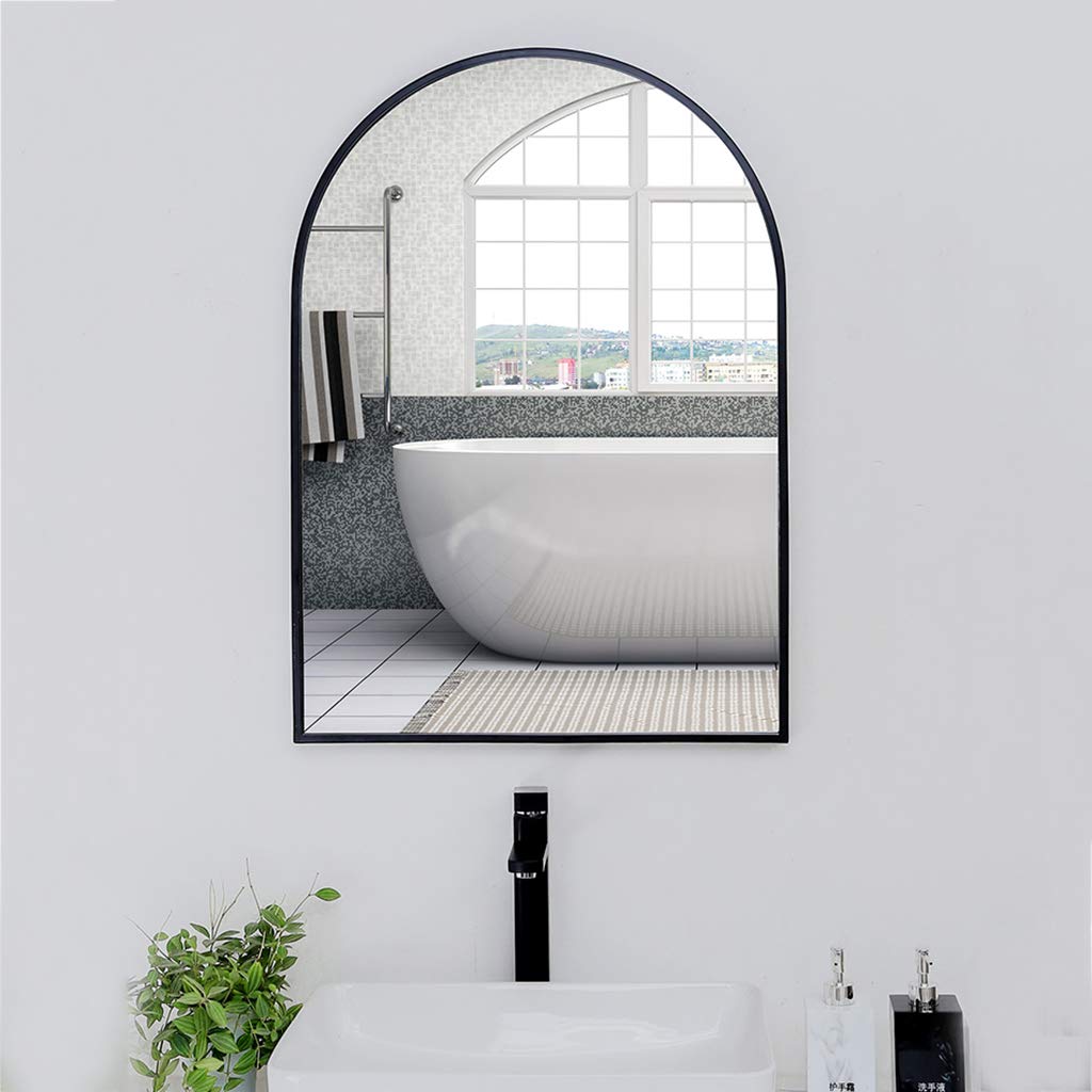 Modern Black Wall Mounted Bathroom Mirror 19.7
